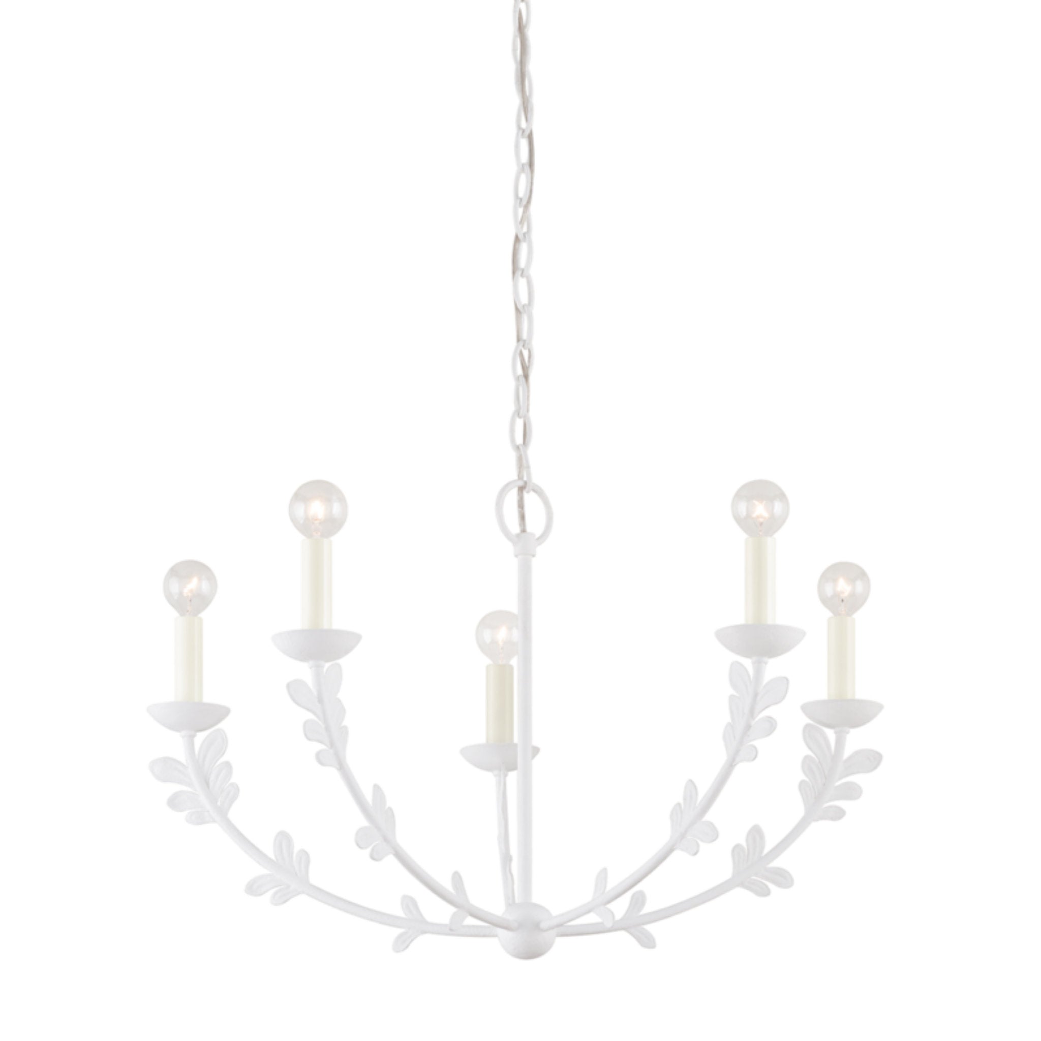 Florian Chandelier 5-Light LED in Gesso White 28L x 28W x 17.25H