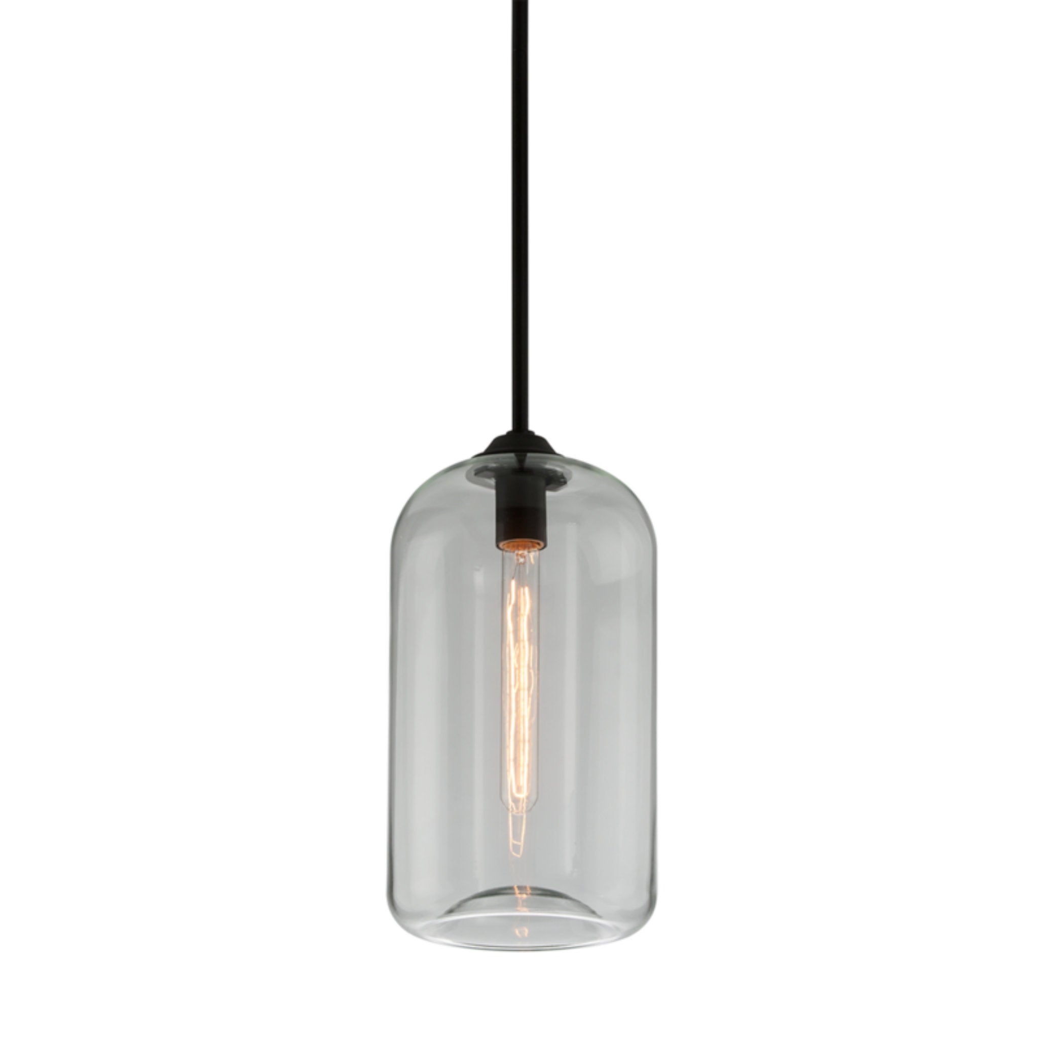 District Pendant 1-Light LED in Soft Black 8L x 8W x 15.75H