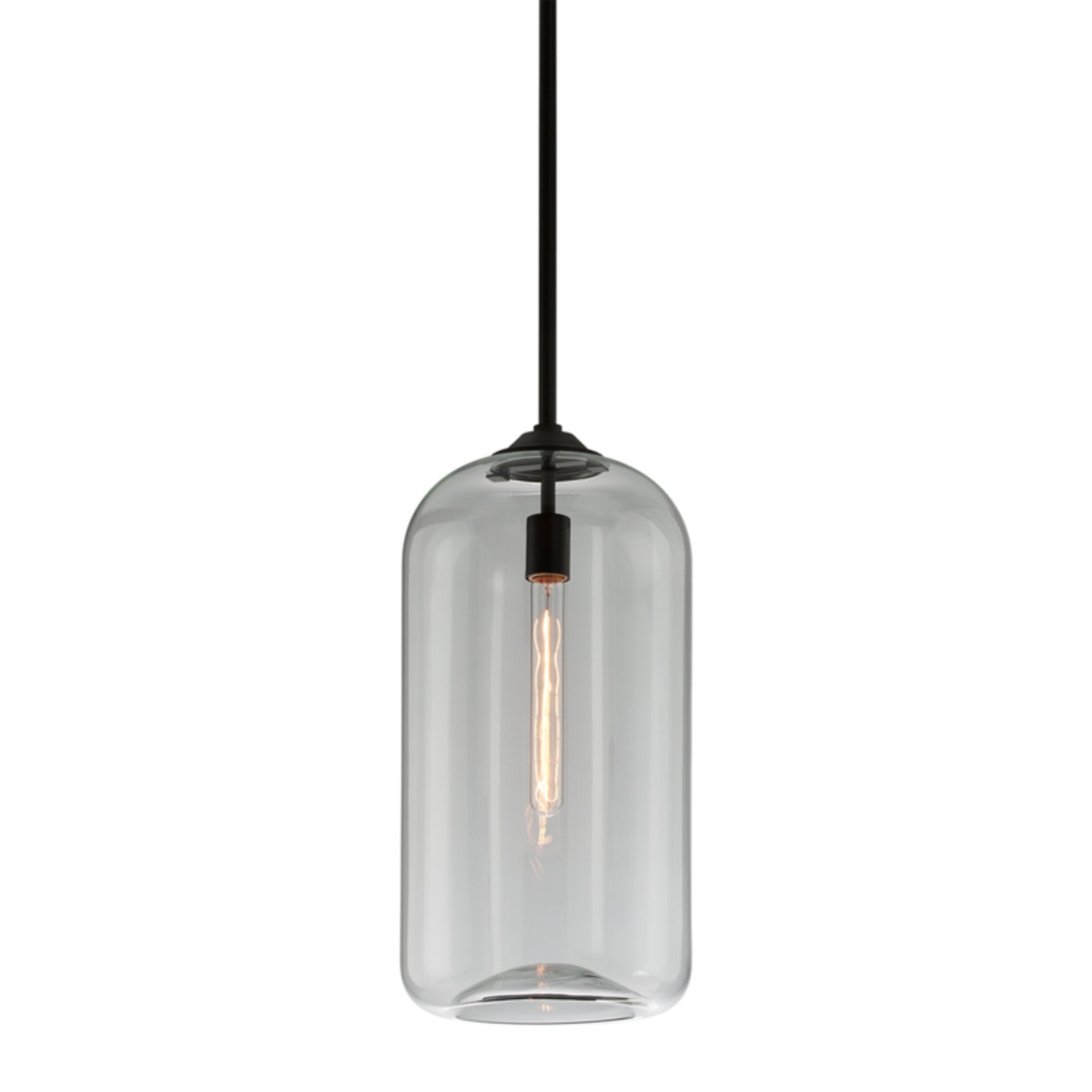 District 1-Light Pendant in Soft Black 10W x 20.75H (F5562-SBK)