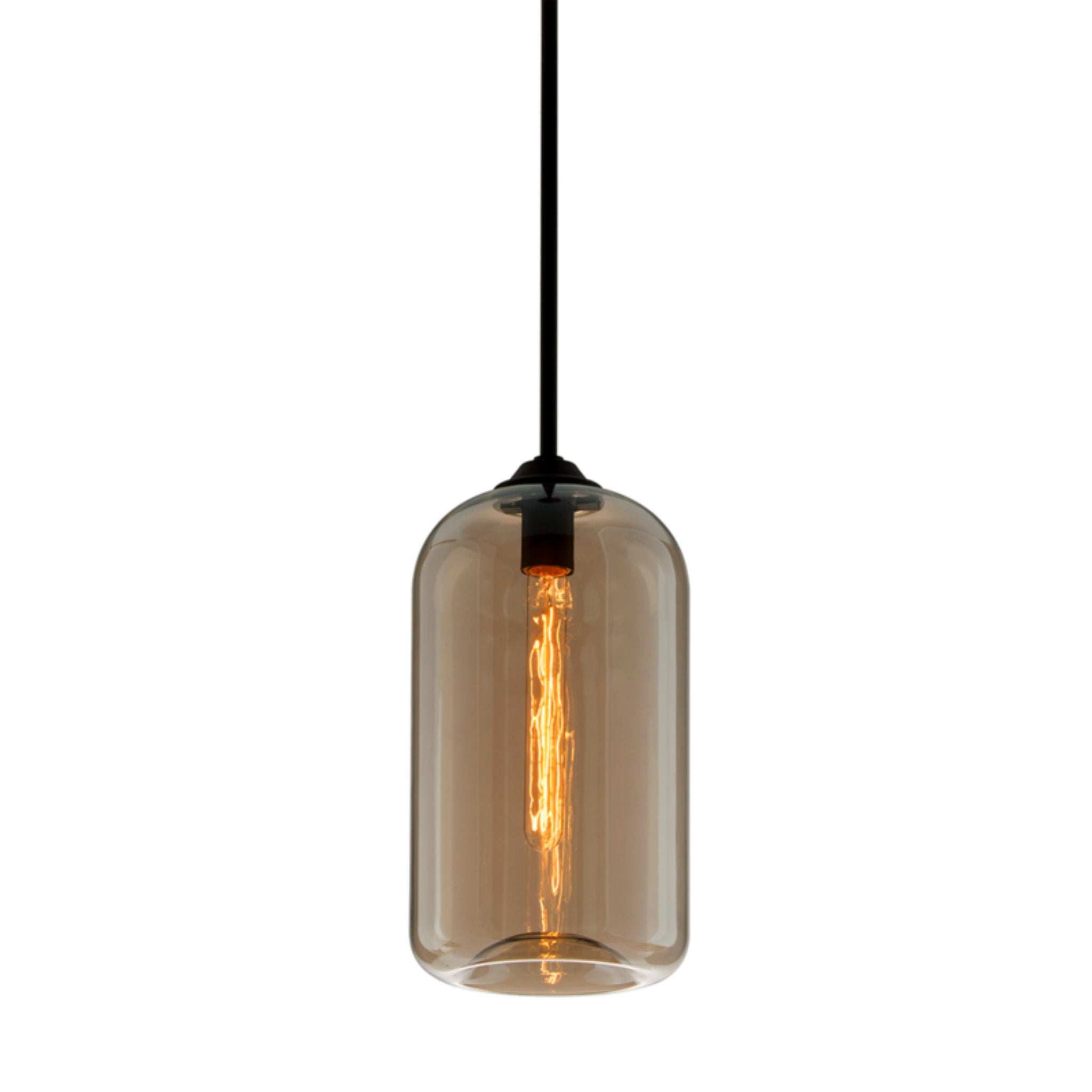 District 1-Light Pendant in Soft Black 8W x 15.75H (F5571-SBK)