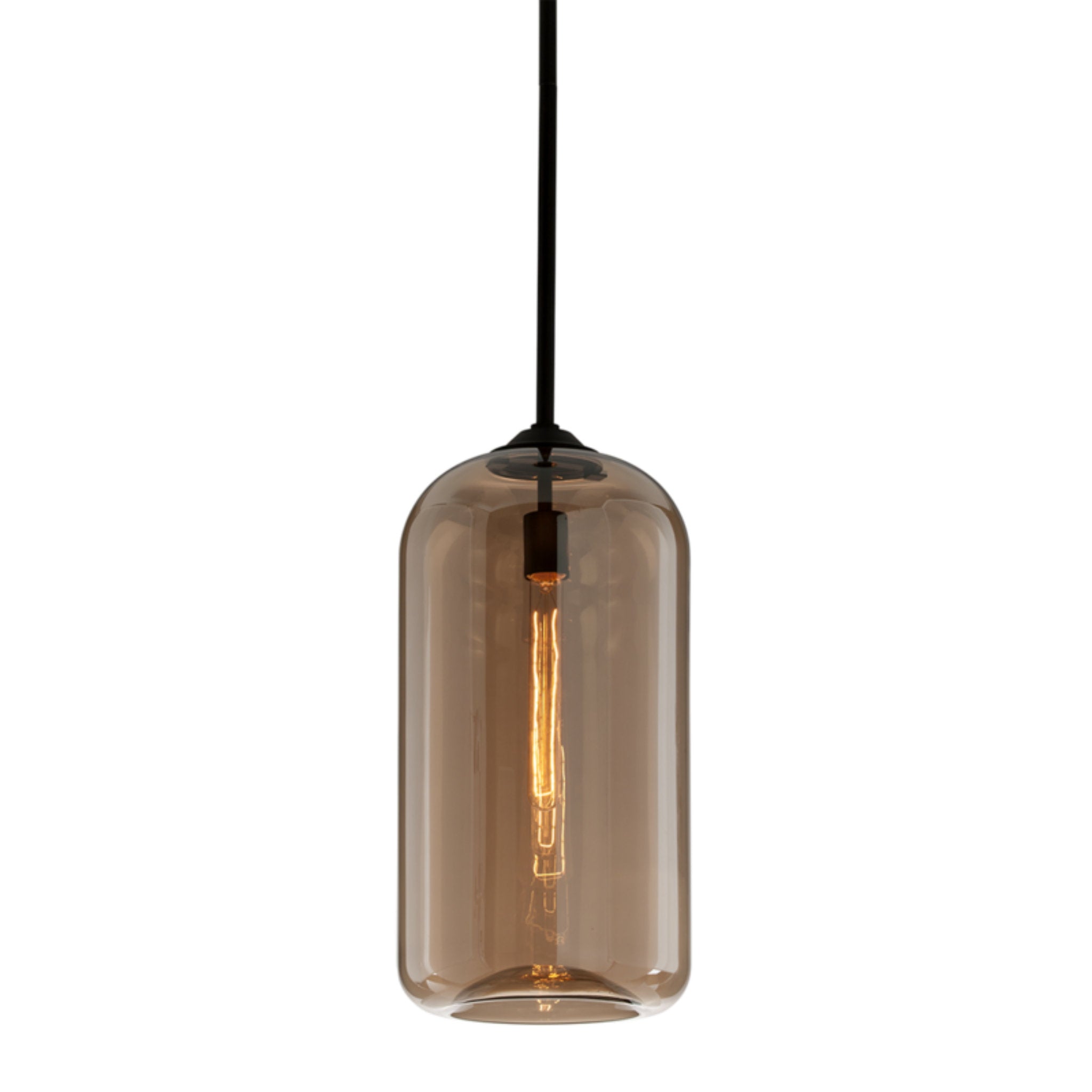 District 1-Light Pendant in Soft Black 10W x 20.75H (F5572-SBK)