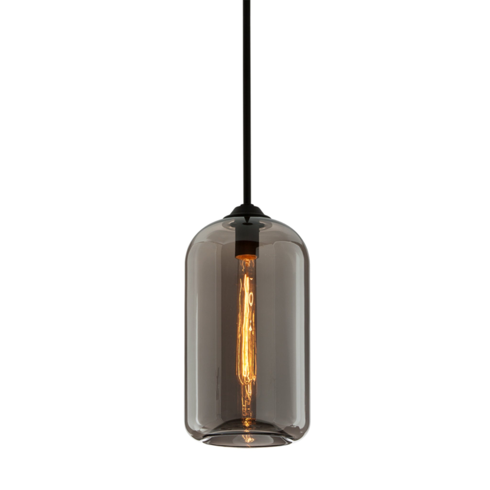 District Pendant 1-Light LED in Soft Black 8L x 8W x 15.75H