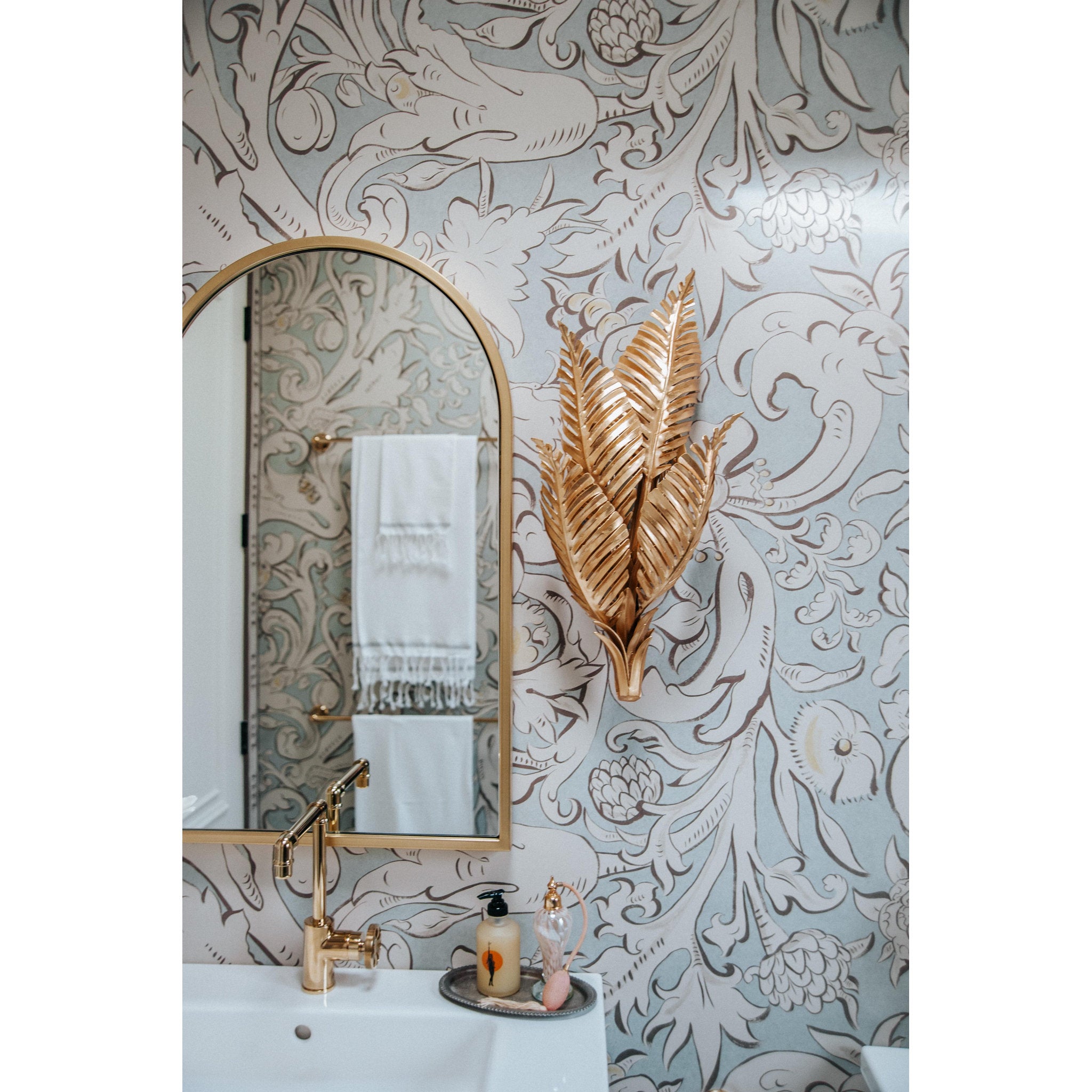 Tropicale 2-Light Wall Sconce in Gold Leaf 11.5L x 11.5W x 26.5H