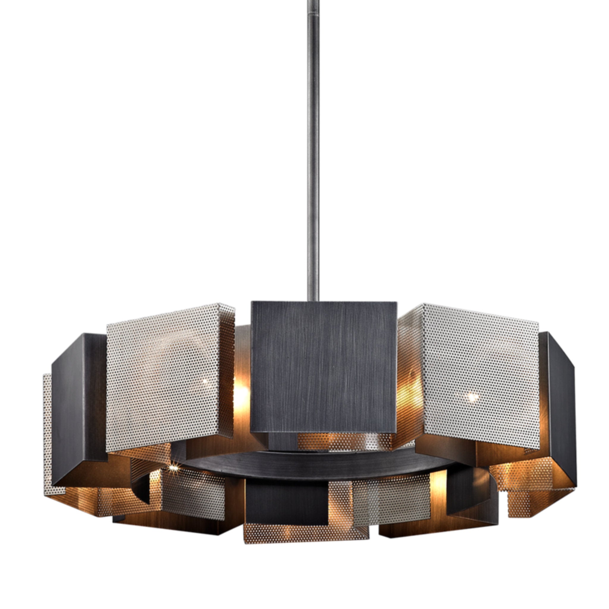 Impression Chandelier 10-Light LED in Graphite/Burnished Nickel 27.5L x 27.5W x 7.25H
