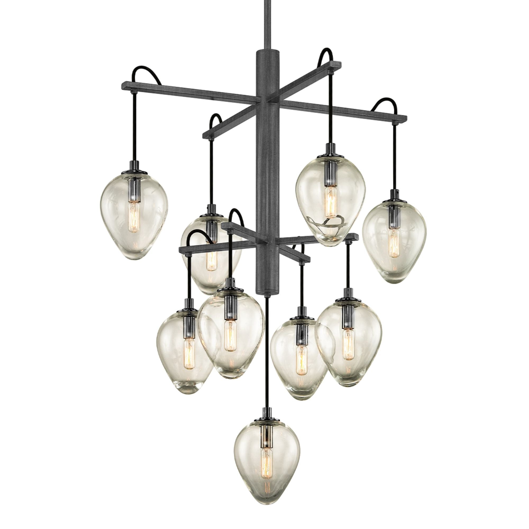 Brixton Chandelier 9-Light LED in Graphite/Black Chrome 30.25L x 30.25W x 38.5H