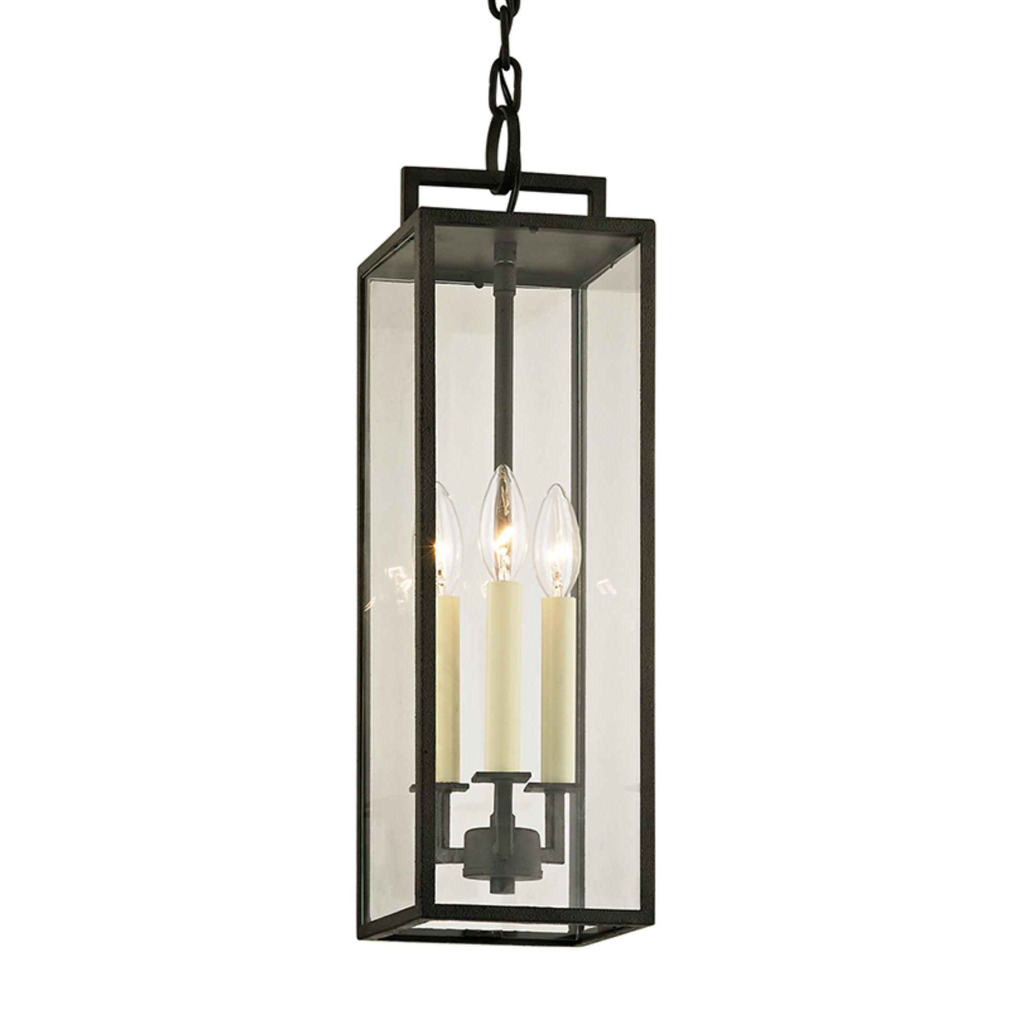 Beckham Lantern 3-Light Outdoor LED in Forged Iron 6L x 6W x 21.25H