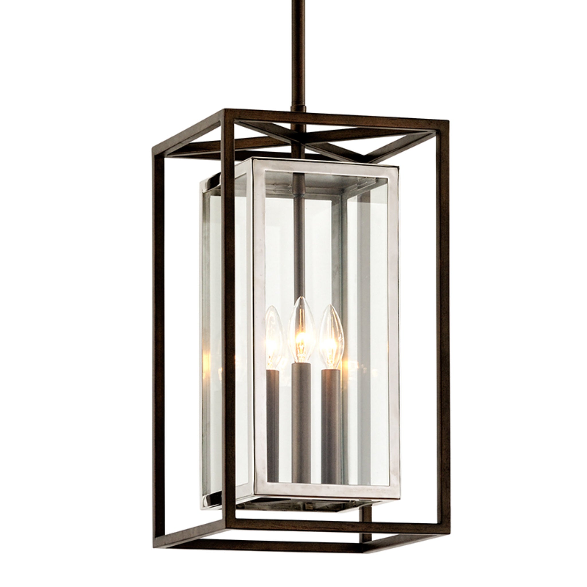 Morgan Lantern 3-Light Outdoor LED in Bronze/Stainless Steel 10.5L x 10.75W x 27.75H
