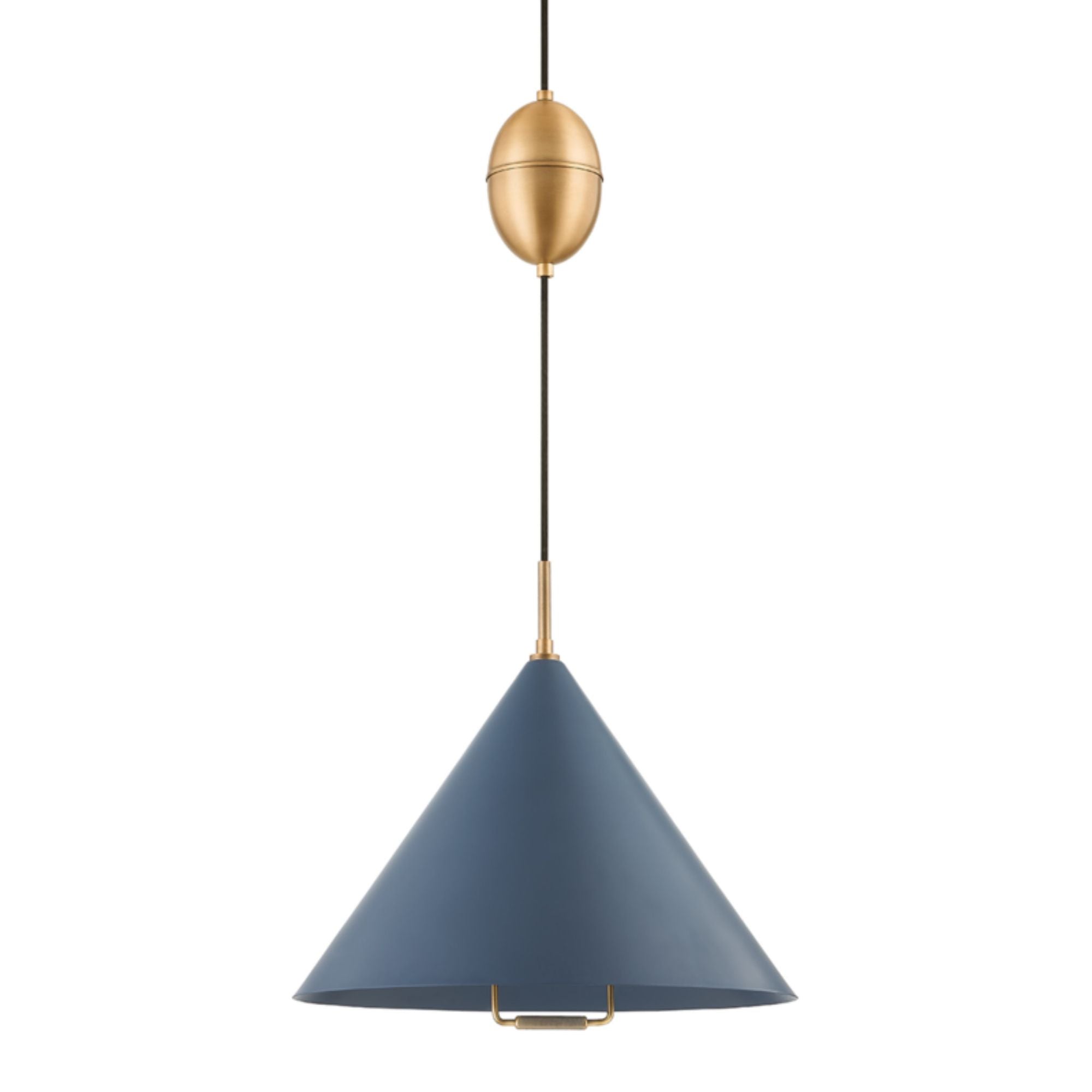 Fontana Pendant 1-Light LED in Patina Brass/Slate Blue 18L x 18W x 17H