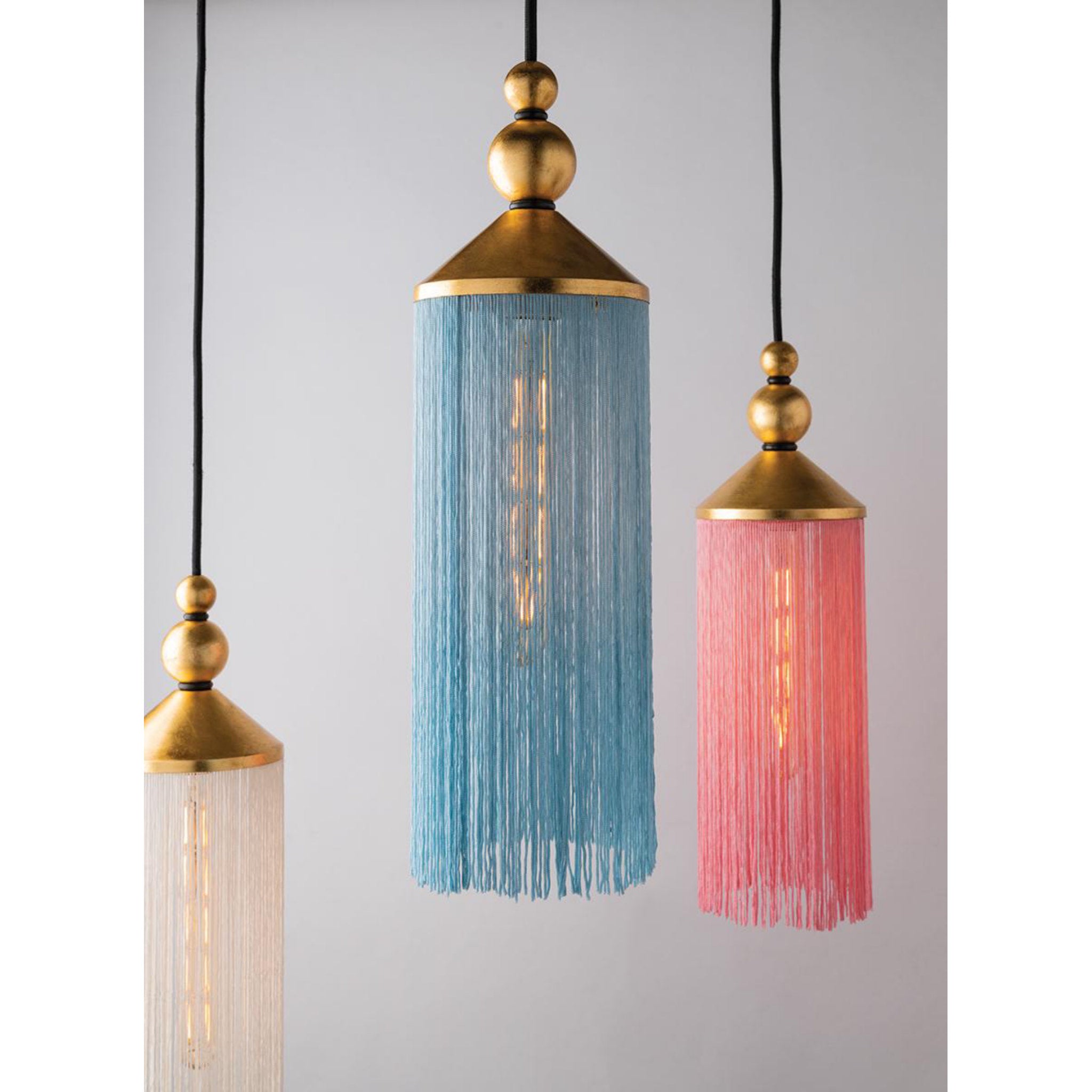 Scarlett 1-Light Pendant in Gold Leaf/Black 8.5L x 5W x 16.75H