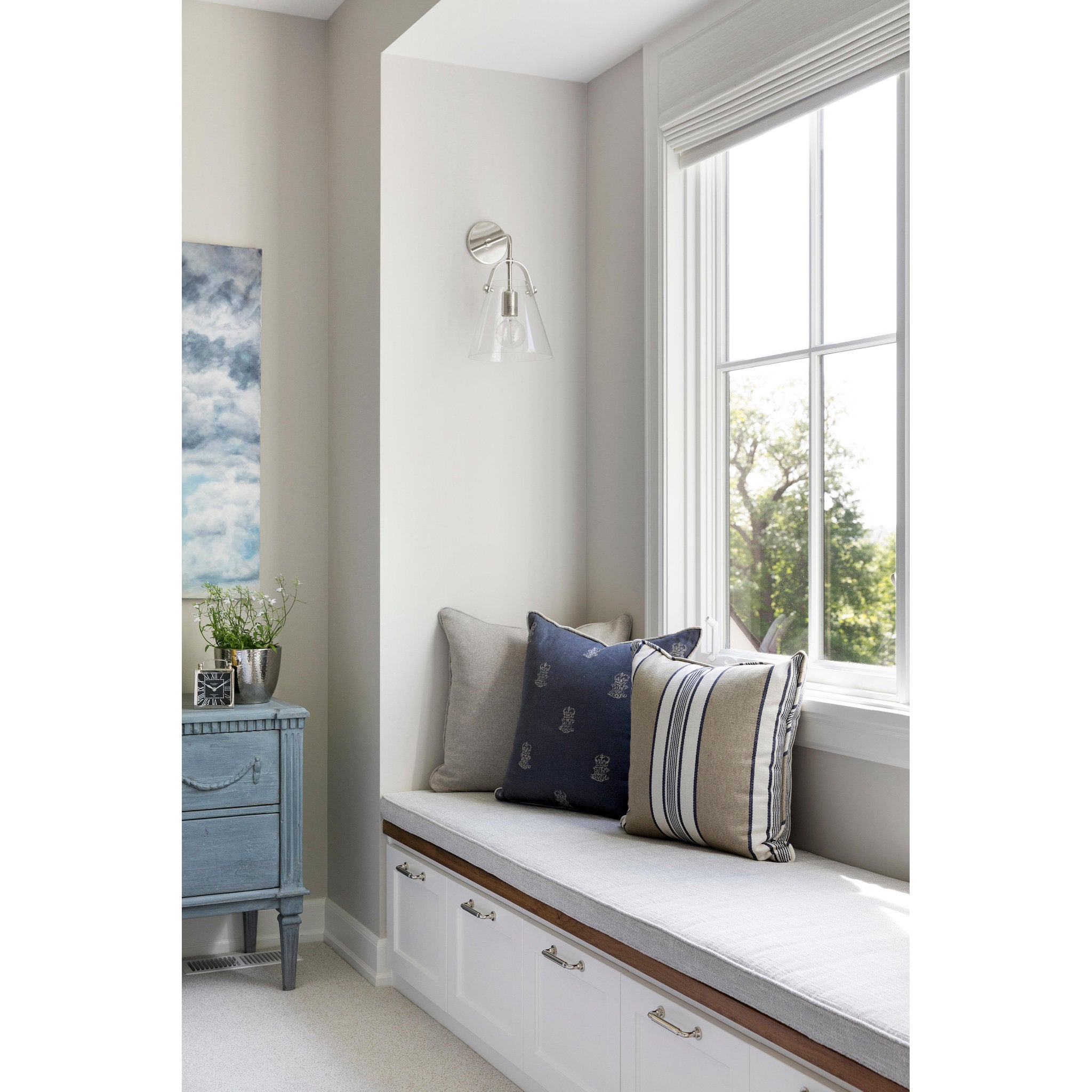 Karin 1-Light Wall Sconce in Polished Nickel 8.75L x 8.75W x 15.25H