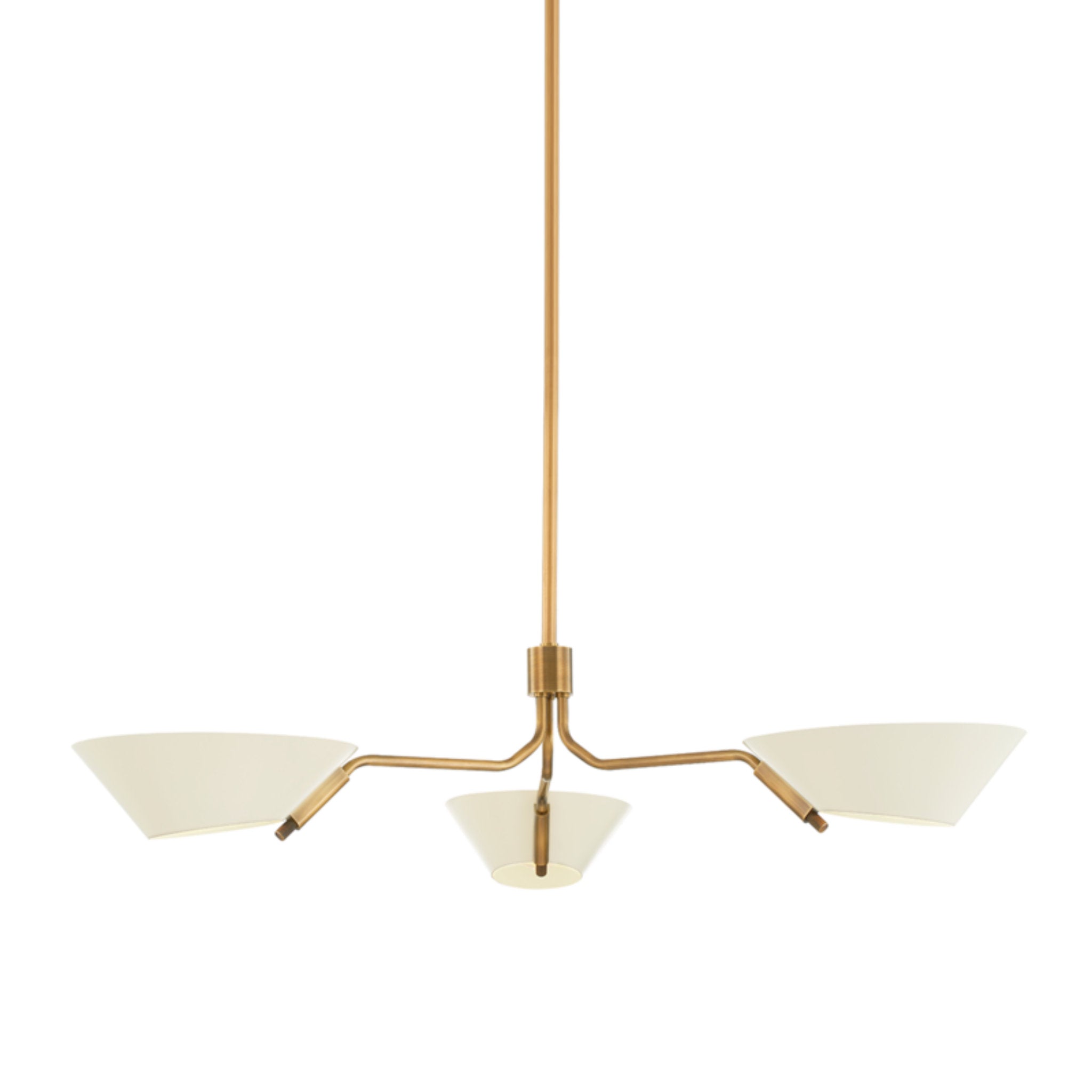 Sacramento Chandelier 3-Light LED in Patina Brass And Soft Sand 43L x 43W x 8.25H