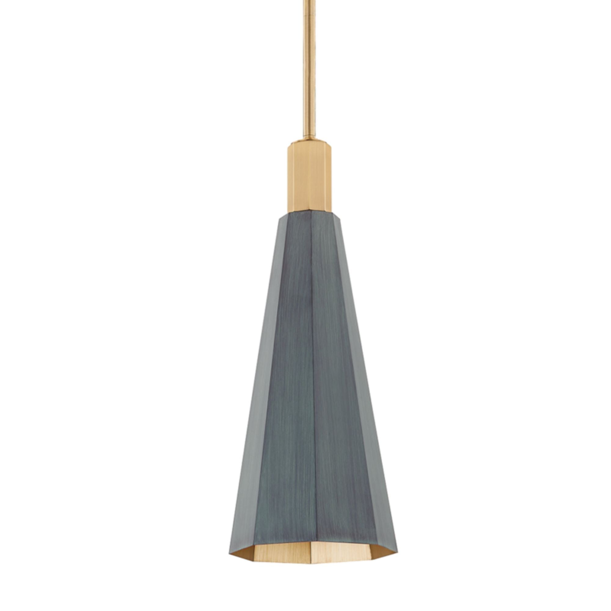 Huntley Pendant 1-Light LED in Patina Brass 7.75L x 7.75W x 19.75H