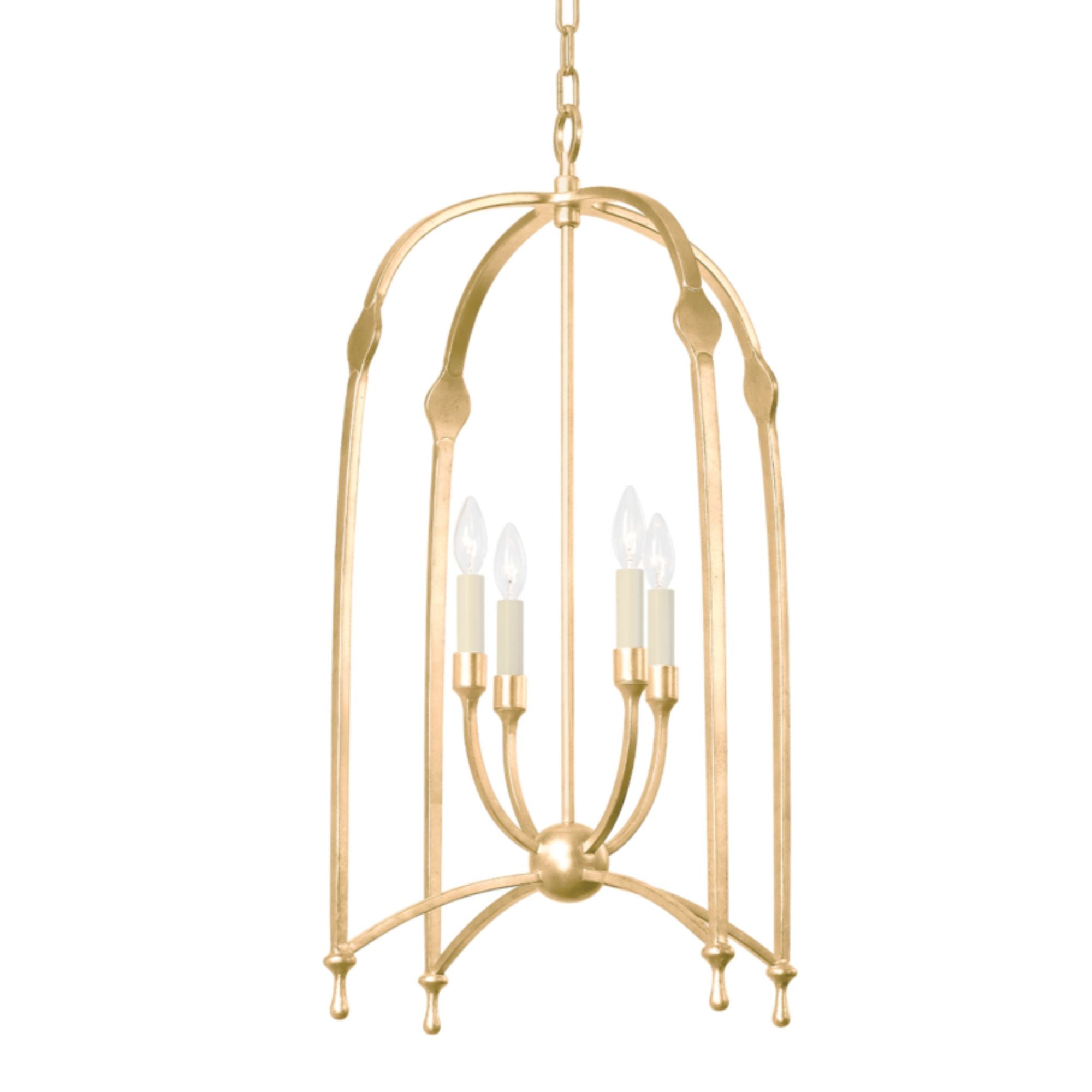 Rhett Lantern 4-Light LED in Vintage Gold Leaf 21.25L x 21.25W x 36H