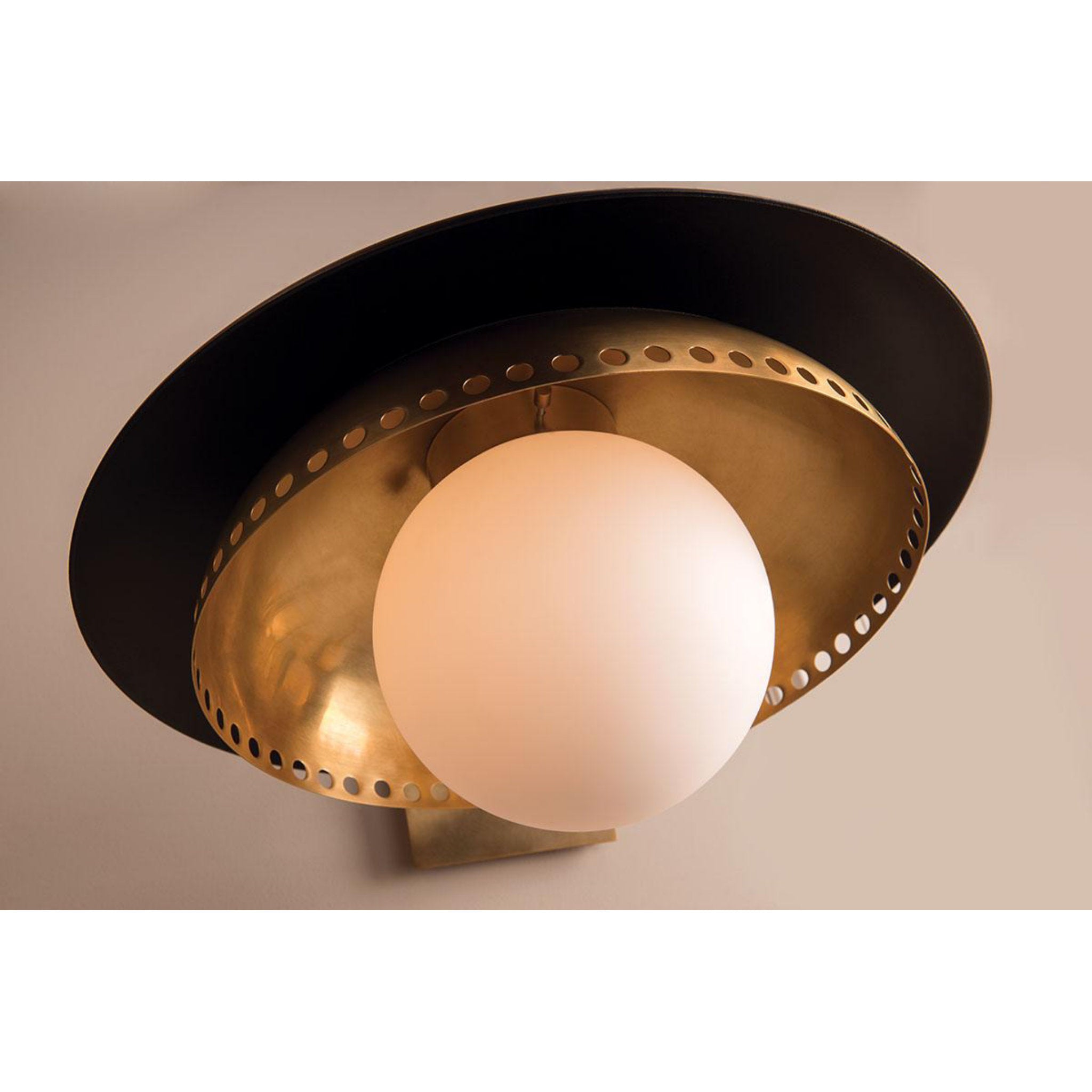 Herkimer 1-Light Pendant in Aged Brass 17.5L x 17.5W x 11.5H