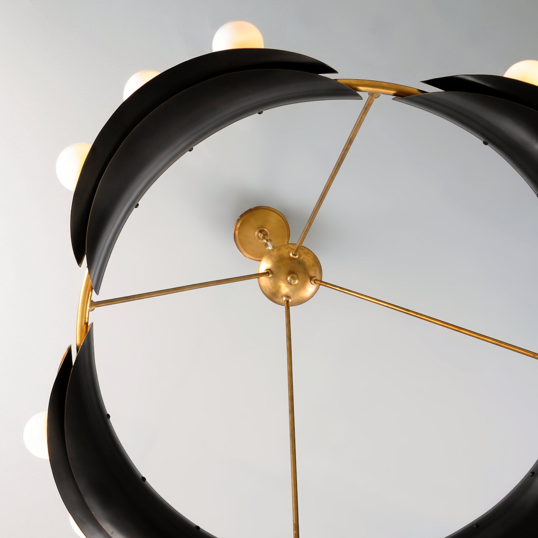 Hopper 9-Light Chandelier in Vintage Brass/Black Brass 32L x 32W x 25H