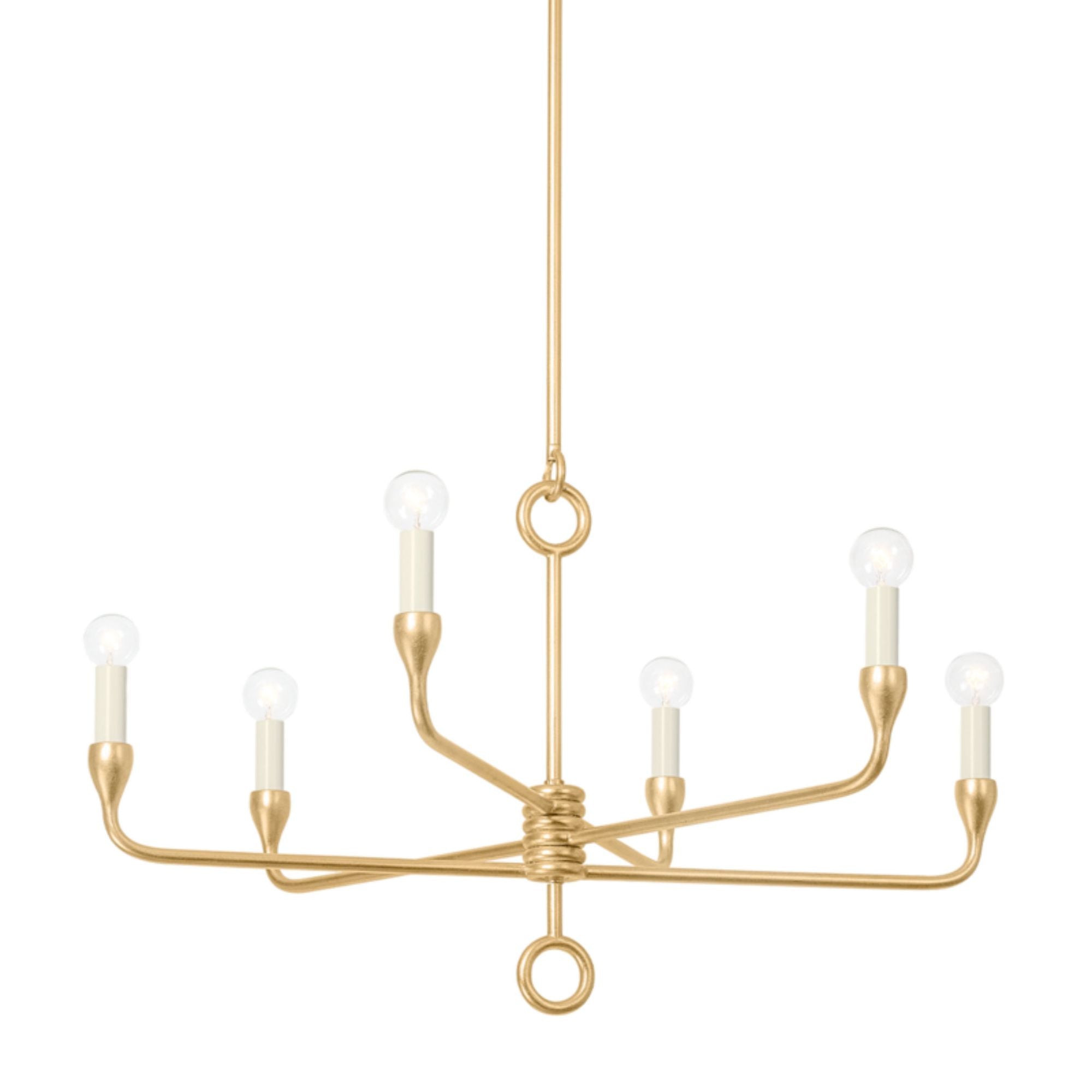 Orson Chandelier 6-Light LED in Vintage Gold Leaf 30.75L x 30.75W x 18.75H