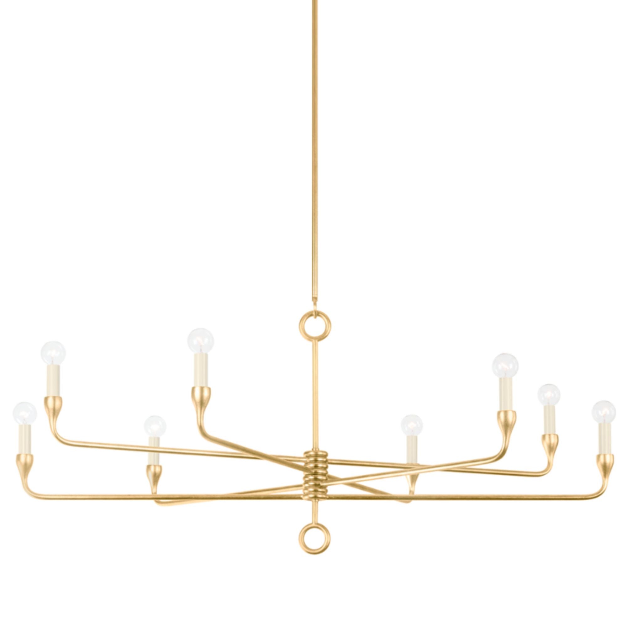 Orson Chandelier 8-Light LED in Vintage Gold Leaf 41.5L x 41.5W x 21H