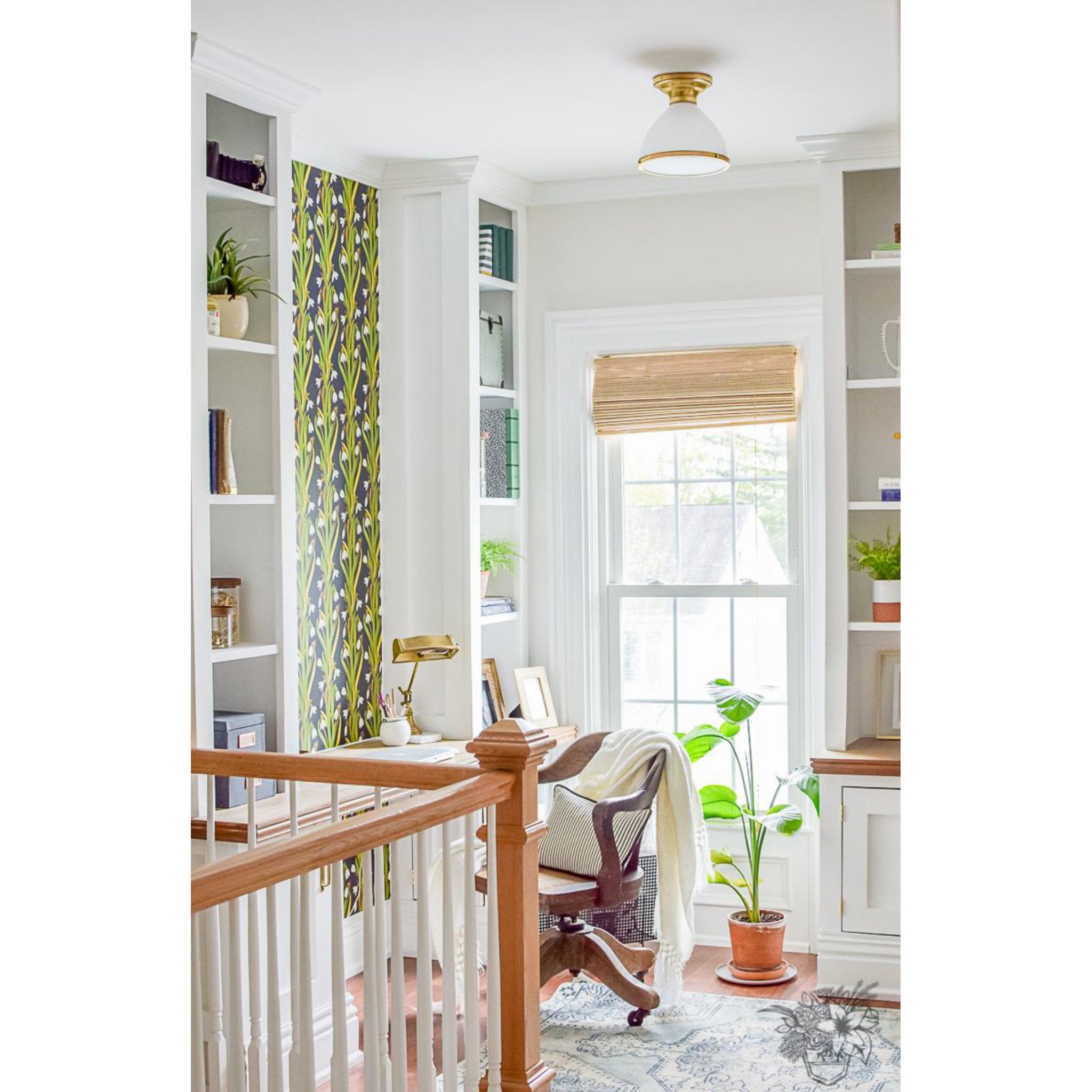 Randolph 1-Light Semi Flush in Aged Brass 10L x 10W x 9.25H