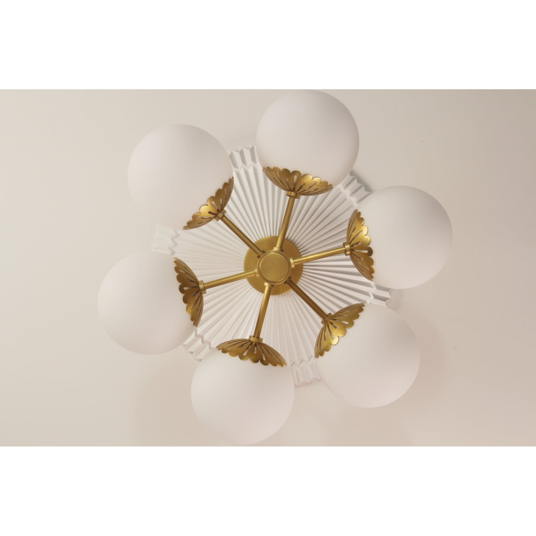 Paige 6-Light Chandelier in Aged Brass 26L x 26W x 8H