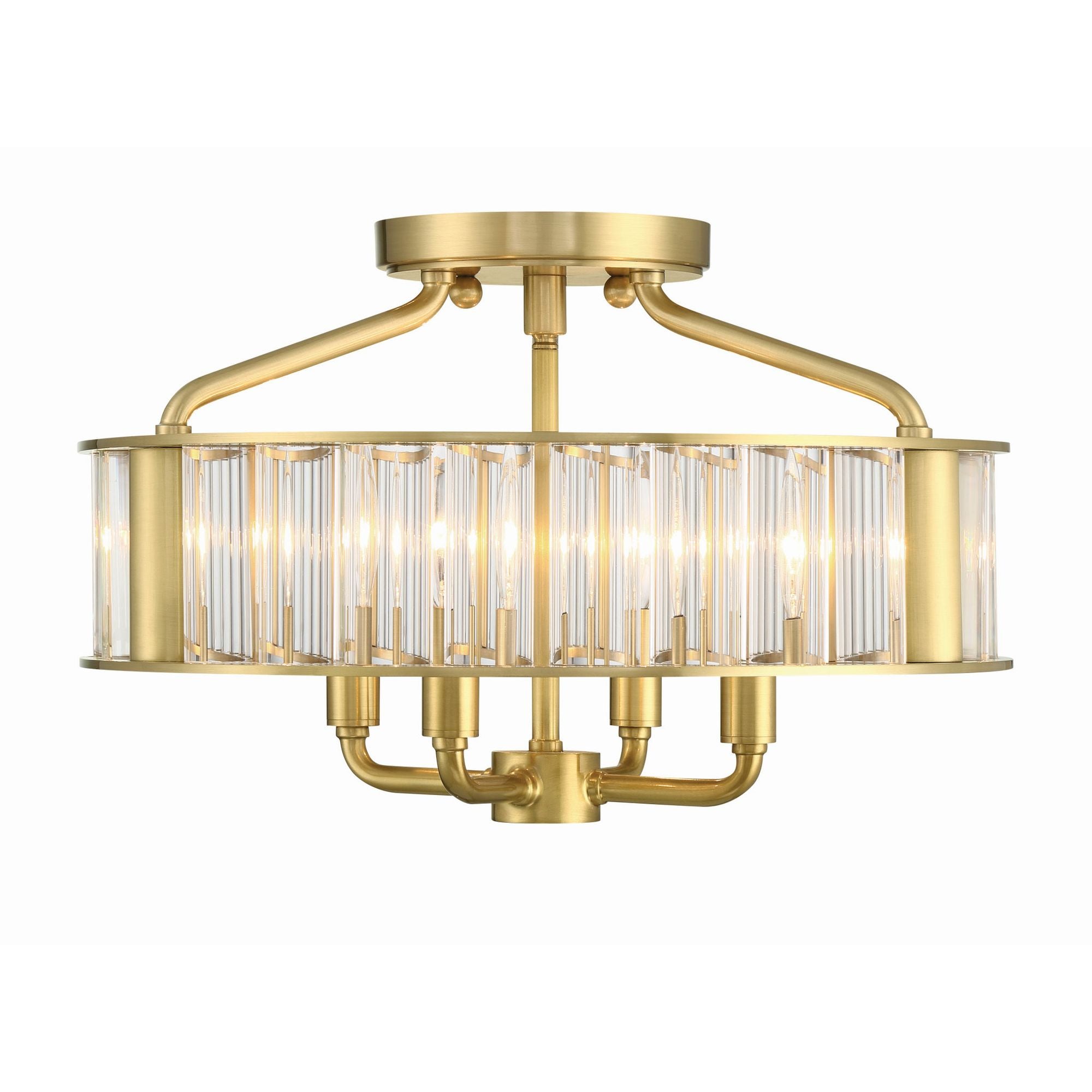 Libby Langdon Farris 16.5'' Aged Brass Semi Flush Mount Gold 16.5"W x 10.5"H x 16.5"D