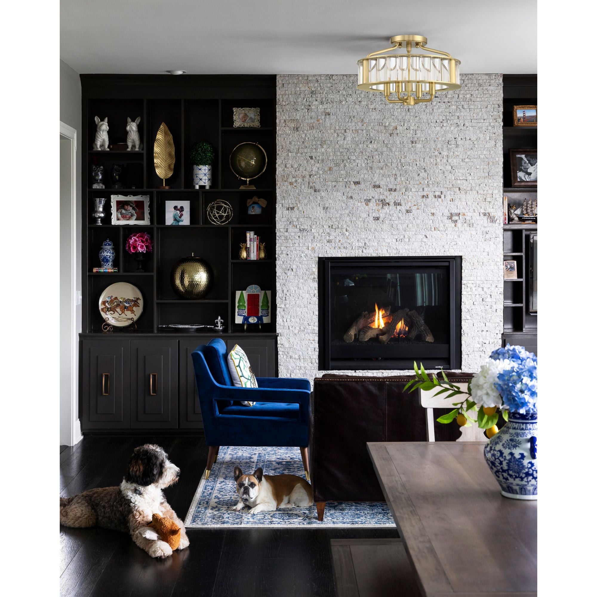 Libby Langdon Farris 16.5'' Aged Brass Semi Flush Mount Gold 16.5"W x 10.5"H x 16.5"D