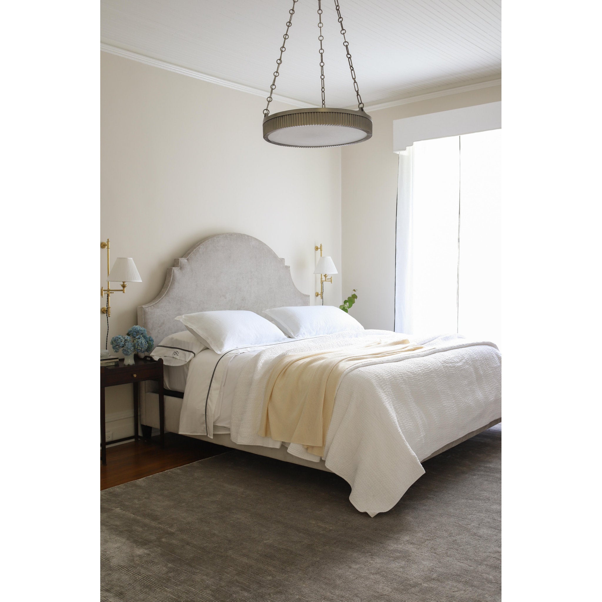 Classic No.1 1-Light Plug-in Sconce in Aged Brass by Mark D. Sikes 10L x 10W x 29H