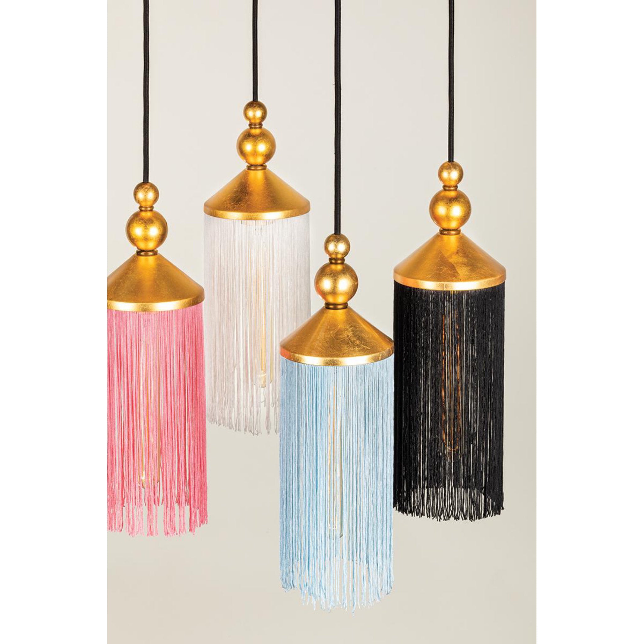 Scarlett 1-Light Pendant in Gold Leaf/Black 8.5L x 5W x 16.75H