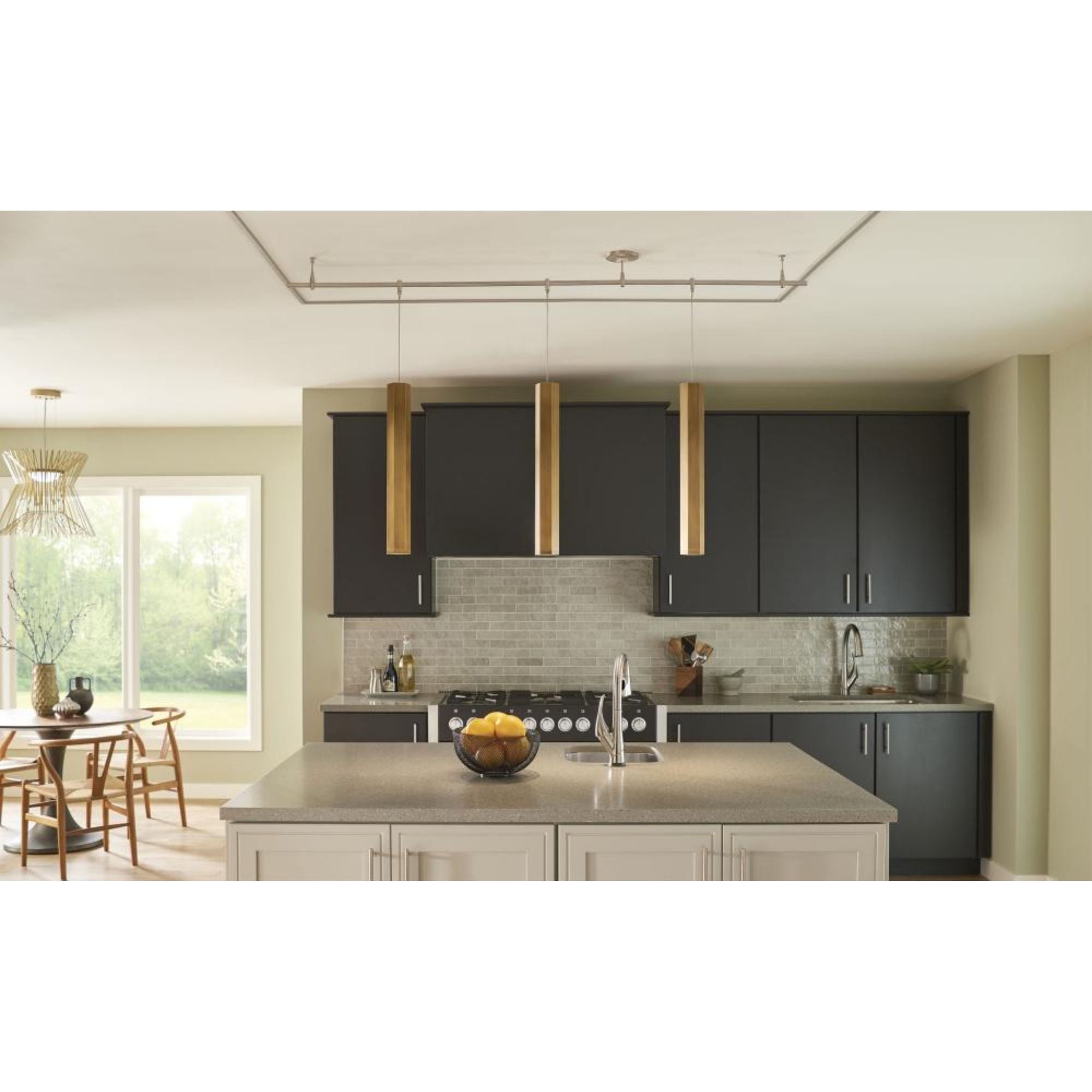 Blok Large Pendant FreeJack 1-Light Matte Black/Satin Nickel by Sean Lavin