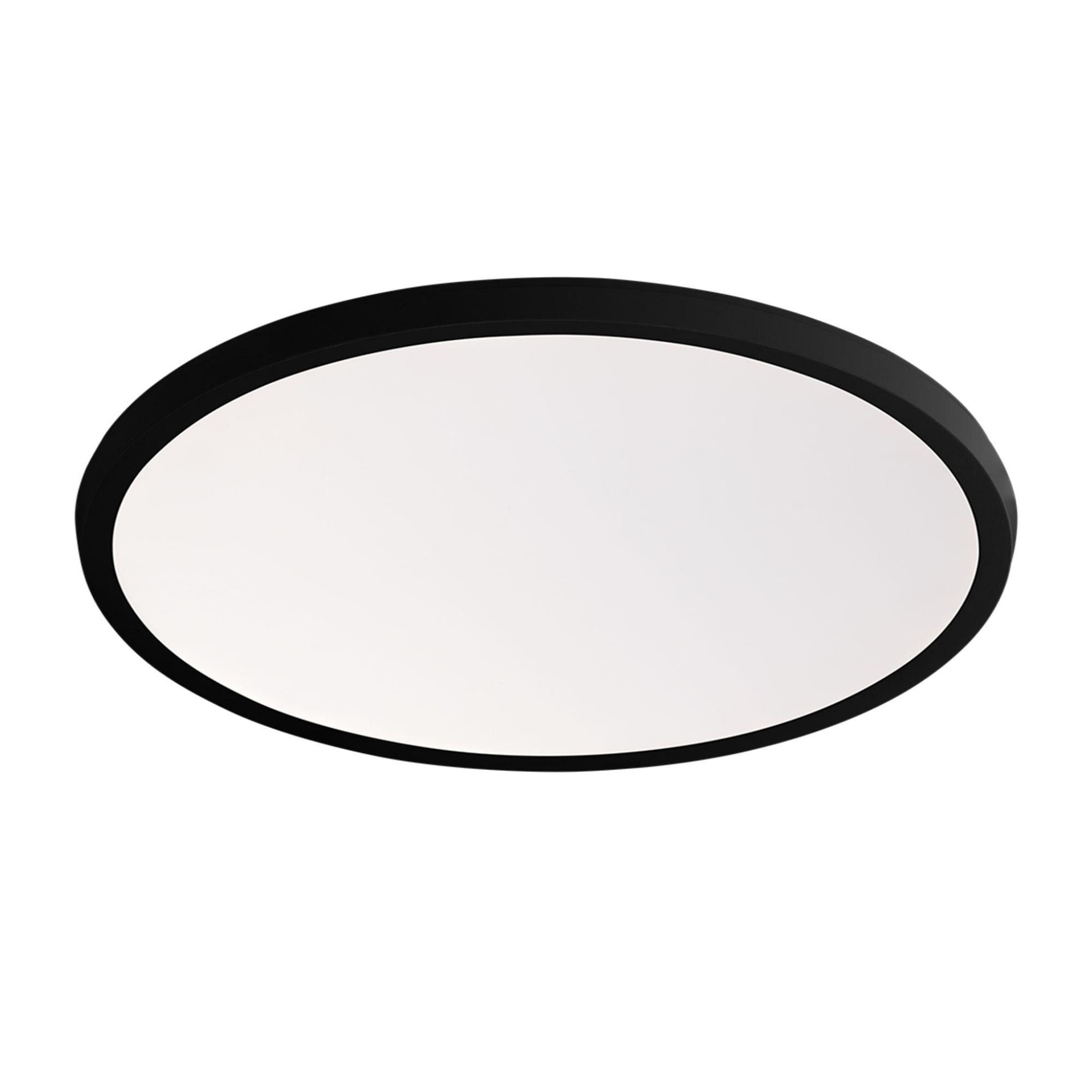 Argo 19in LED Round Flush Mount 3-CCT 2700K-3000K-3500K Set to 3000K in Black