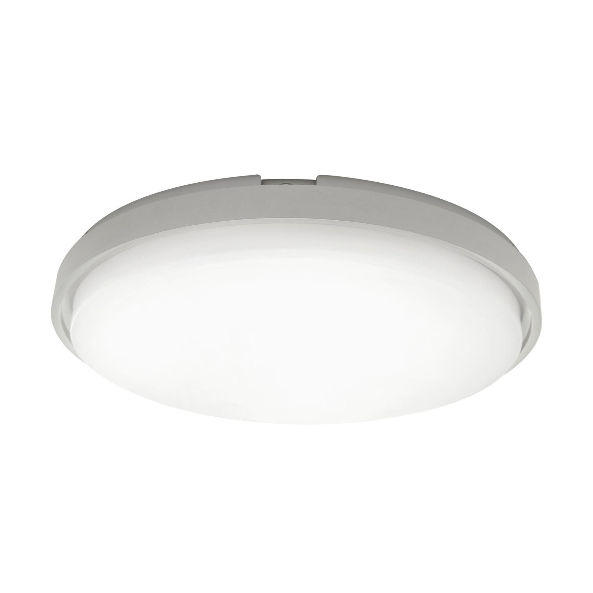 Zenith 15in LED Round Flush Mount 5-CCT set to 4000K in Titanium and Batter Backup