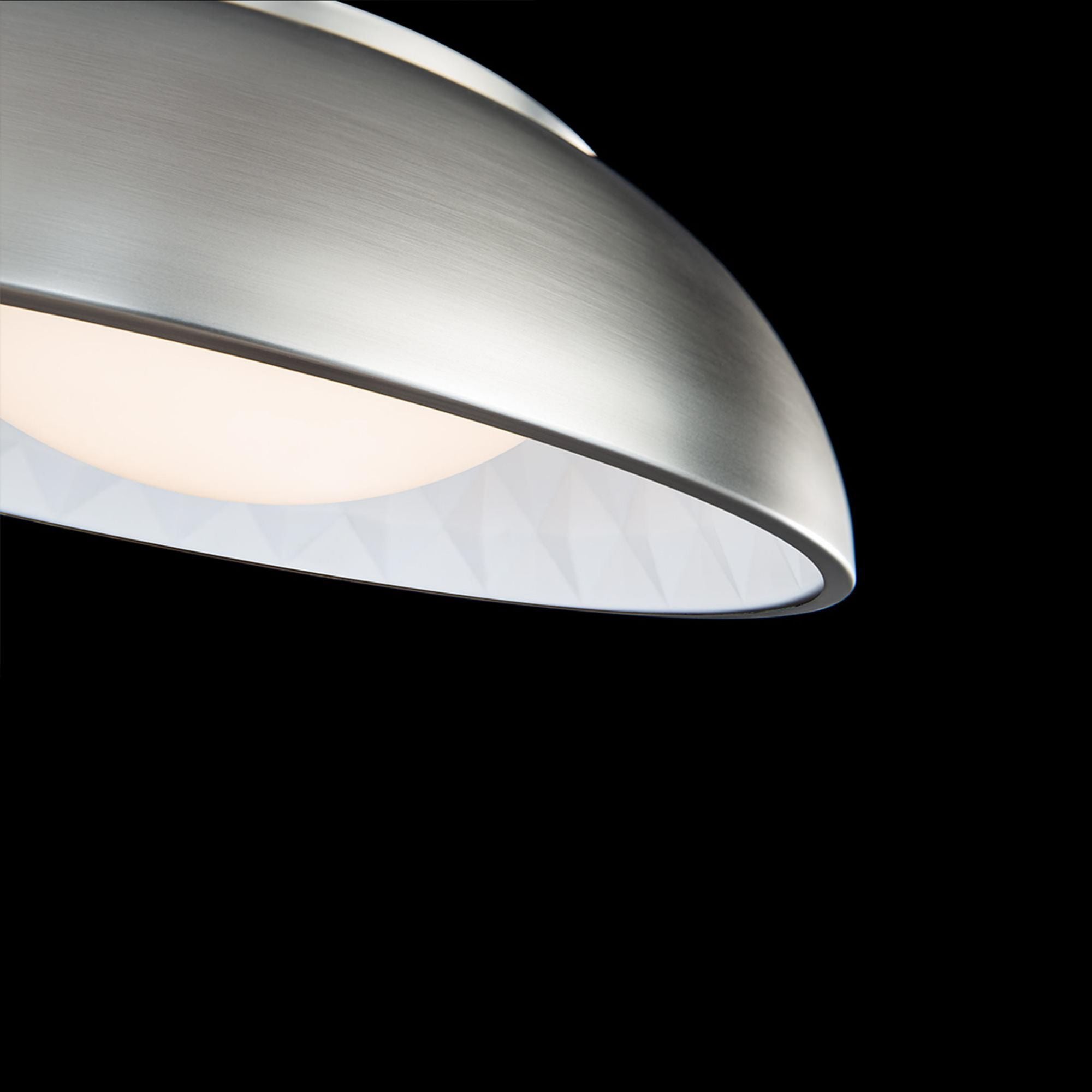 Prisma 18in LED Flush Mount 3000K with Prismatic Vacuum Formed Shade in Brushed Nickel