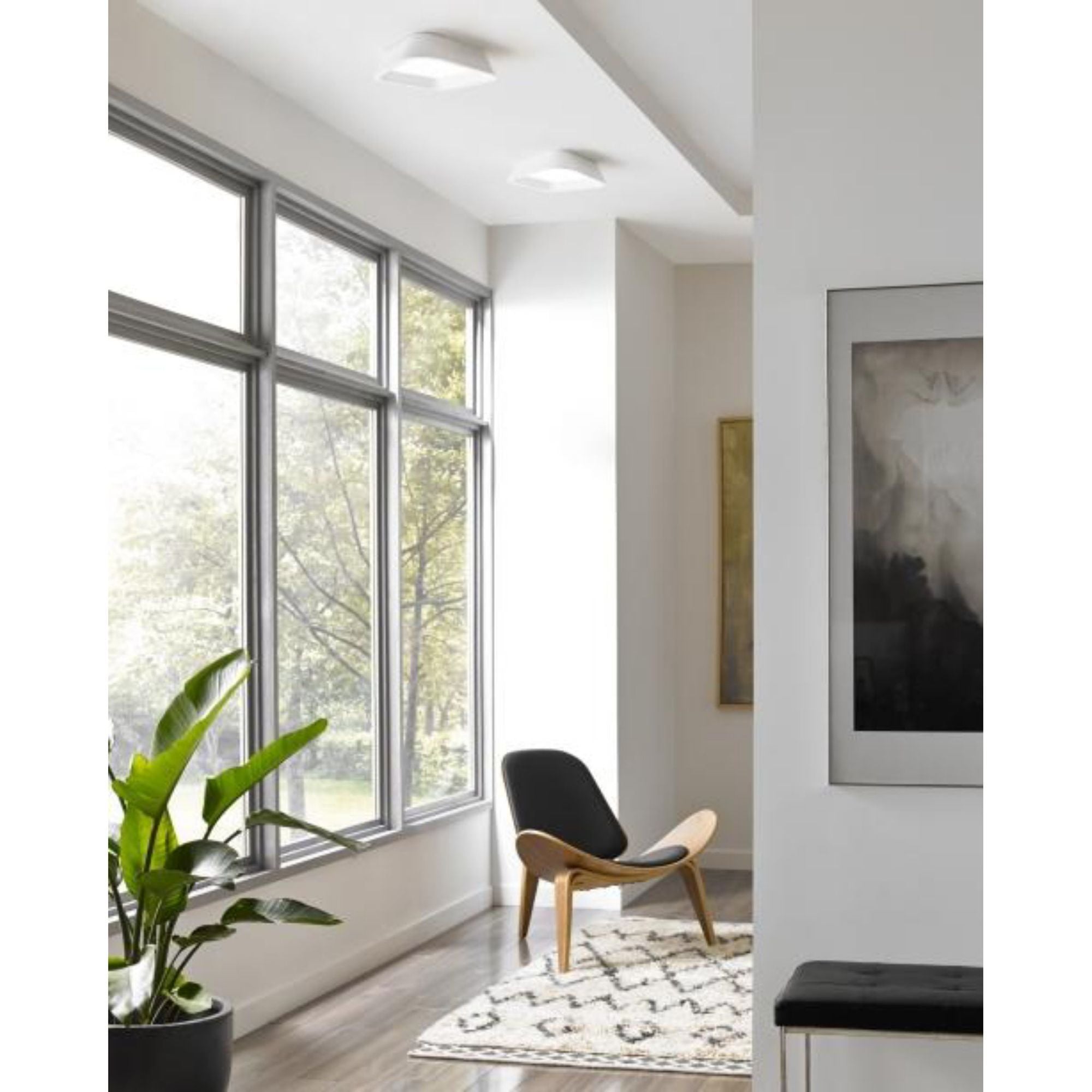 Rhonan Flush Mount Flush & Semi-Flush Mount 1-Light LED 3000K Nightshade Black by Sean Lavin
