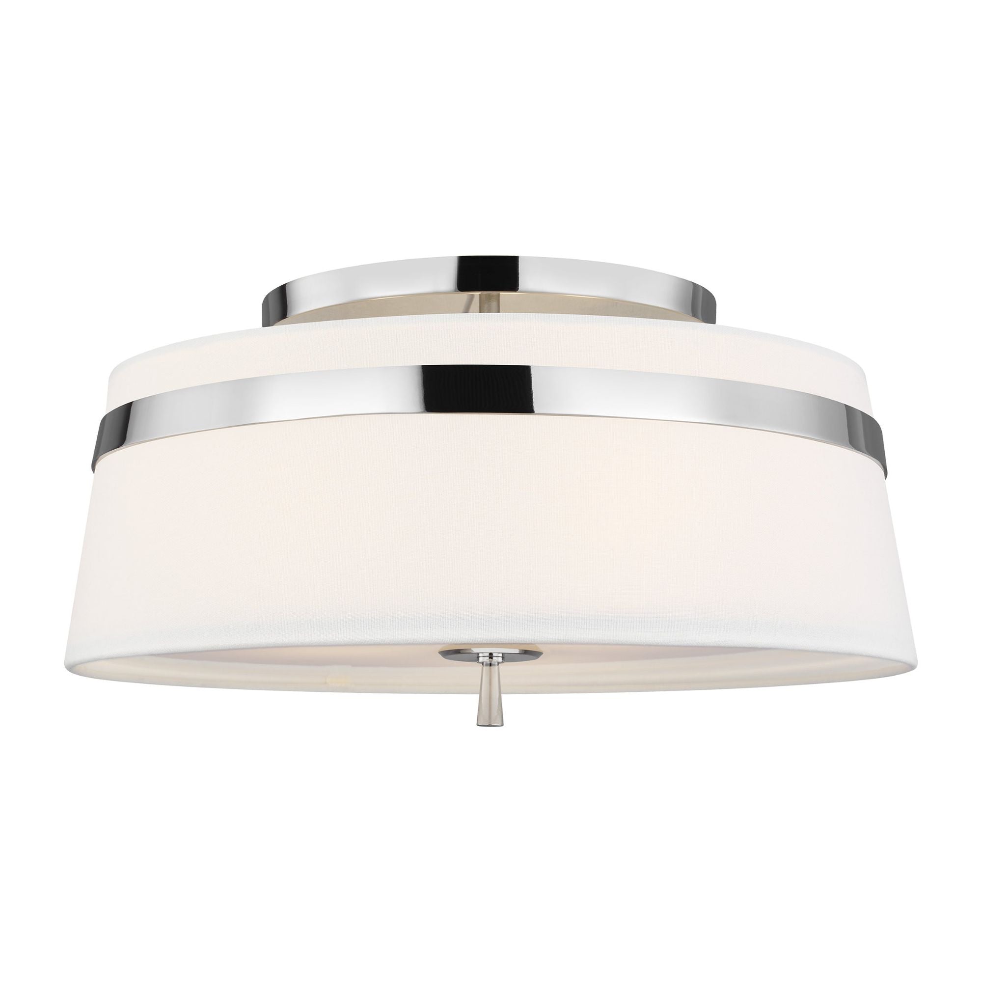 Alexa Hampton Cordtlandt Large Semi-Flush Mount in Polished Nickel