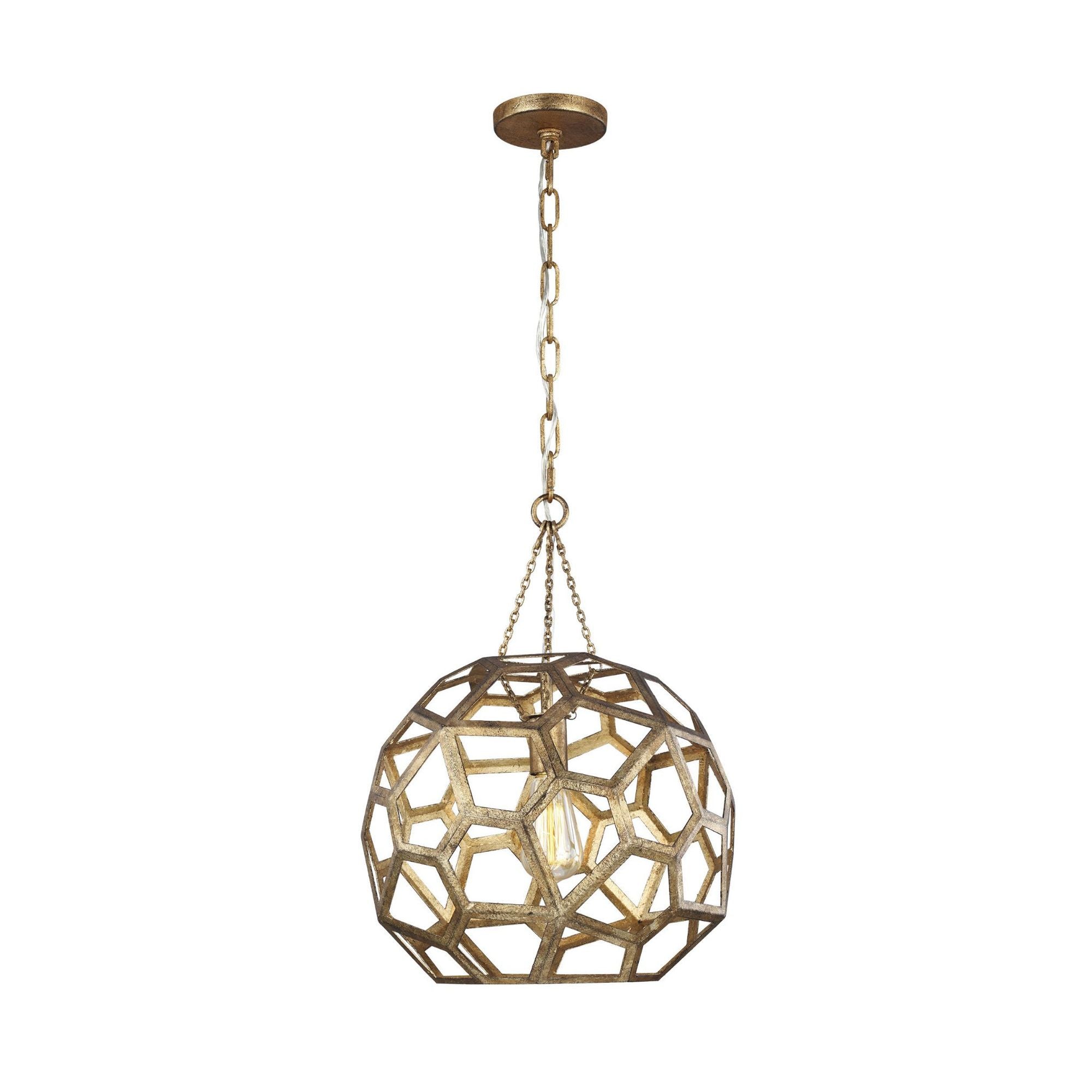 Alexa Hampton Feccetta Medium Pendant in Antique Gild