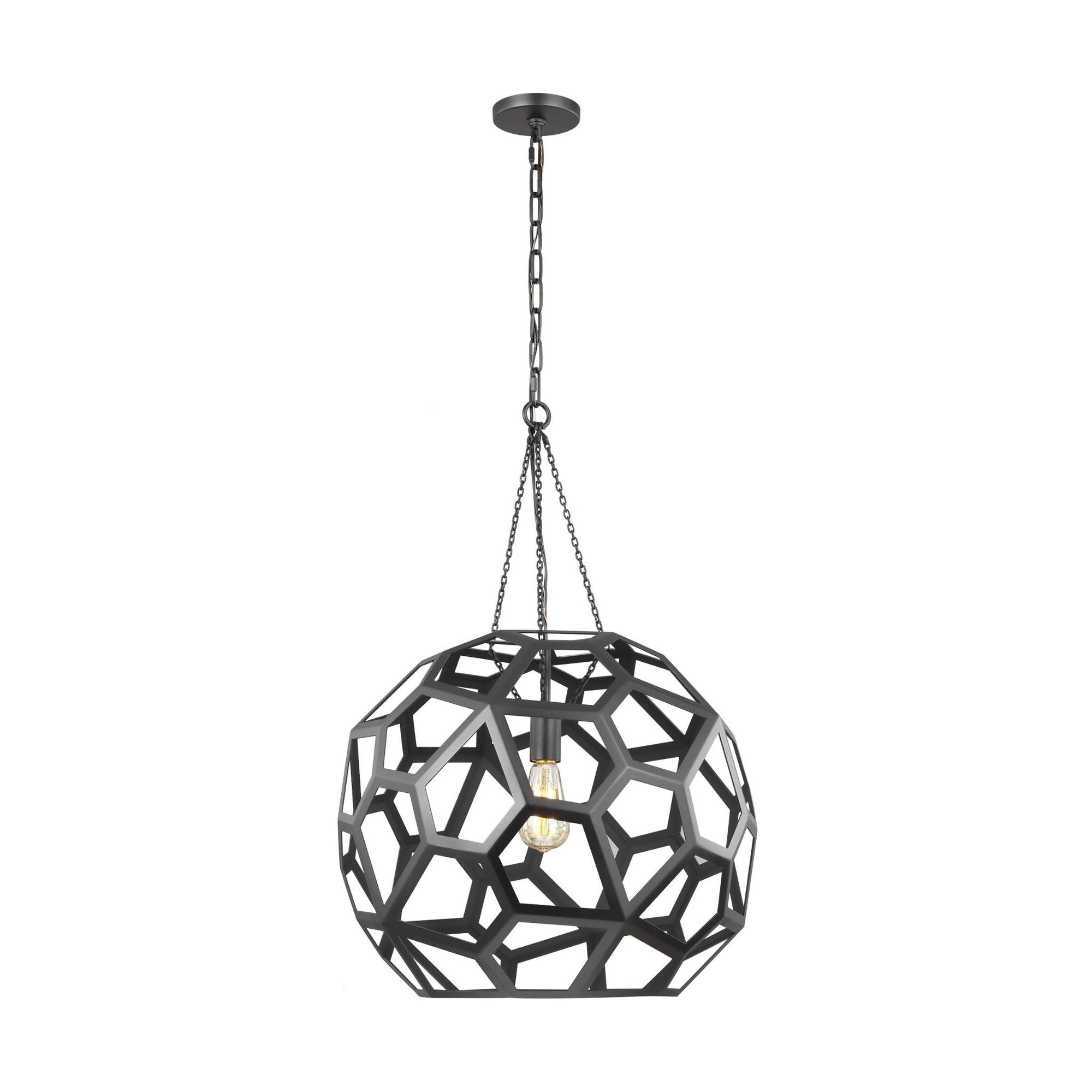Alexa Hampton Feccetta Large Pendant in Midnight Black