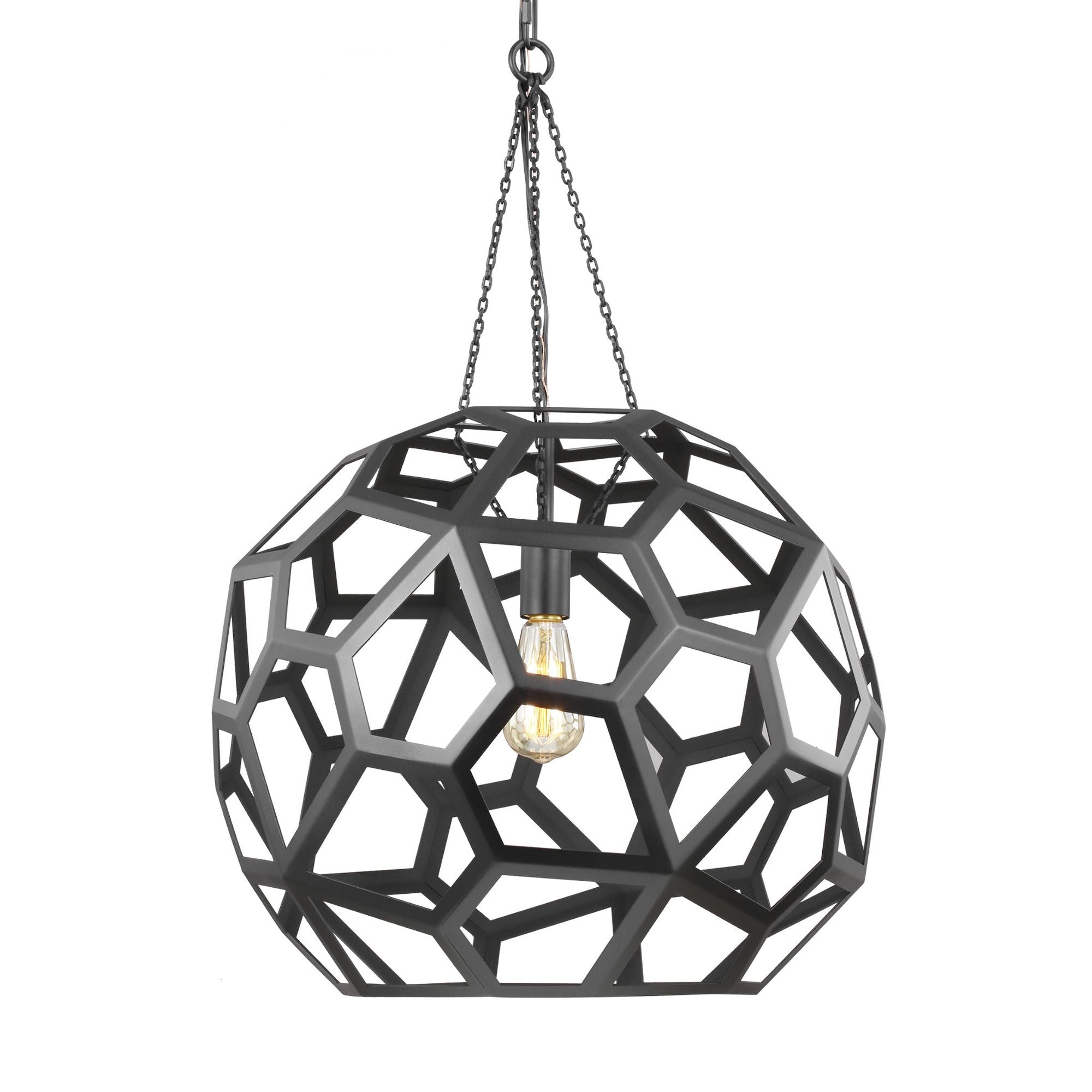 Alexa Hampton Feccetta Large Pendant in Midnight Black