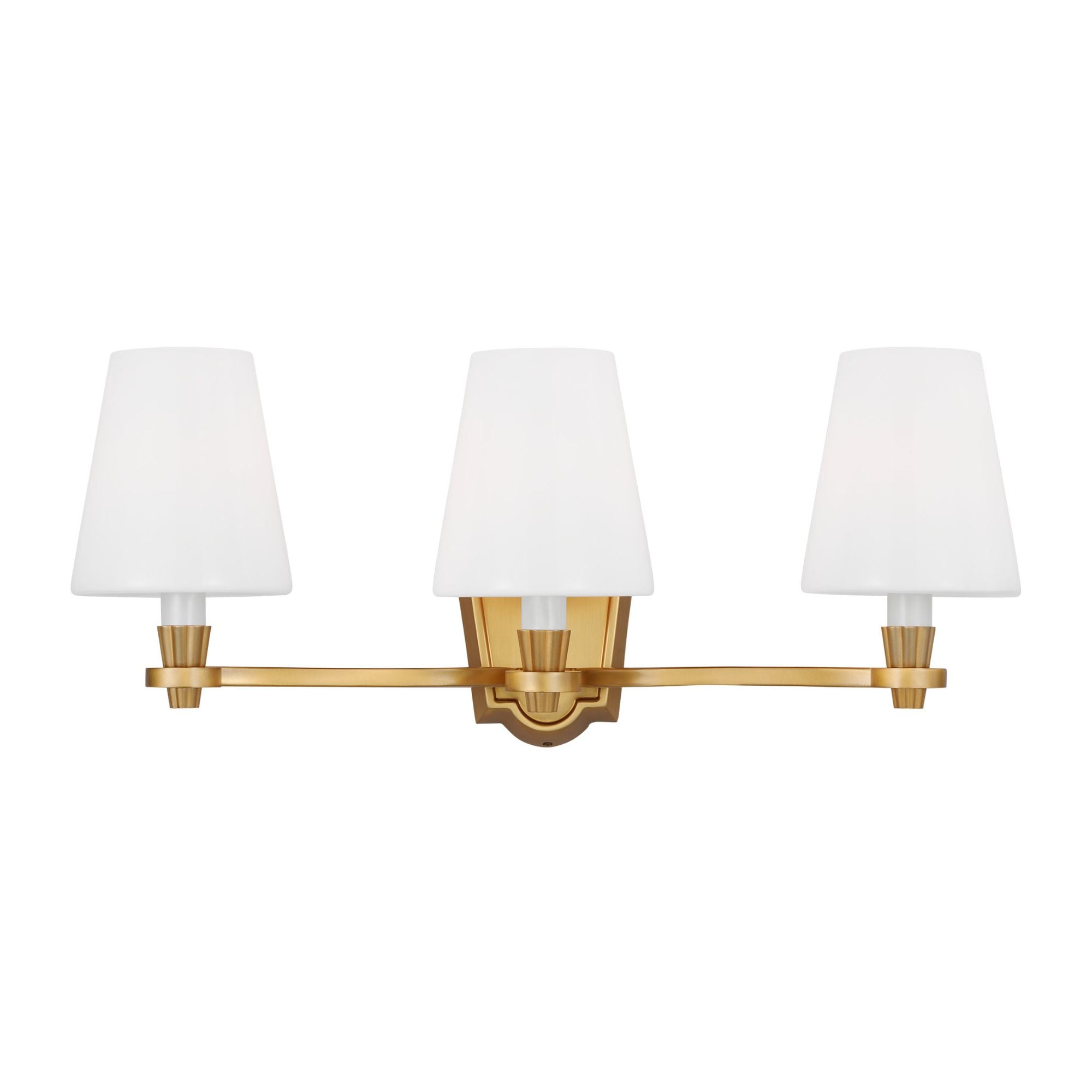 Alexa Hampton Paisley Three Light Vanity in Burnished Brass