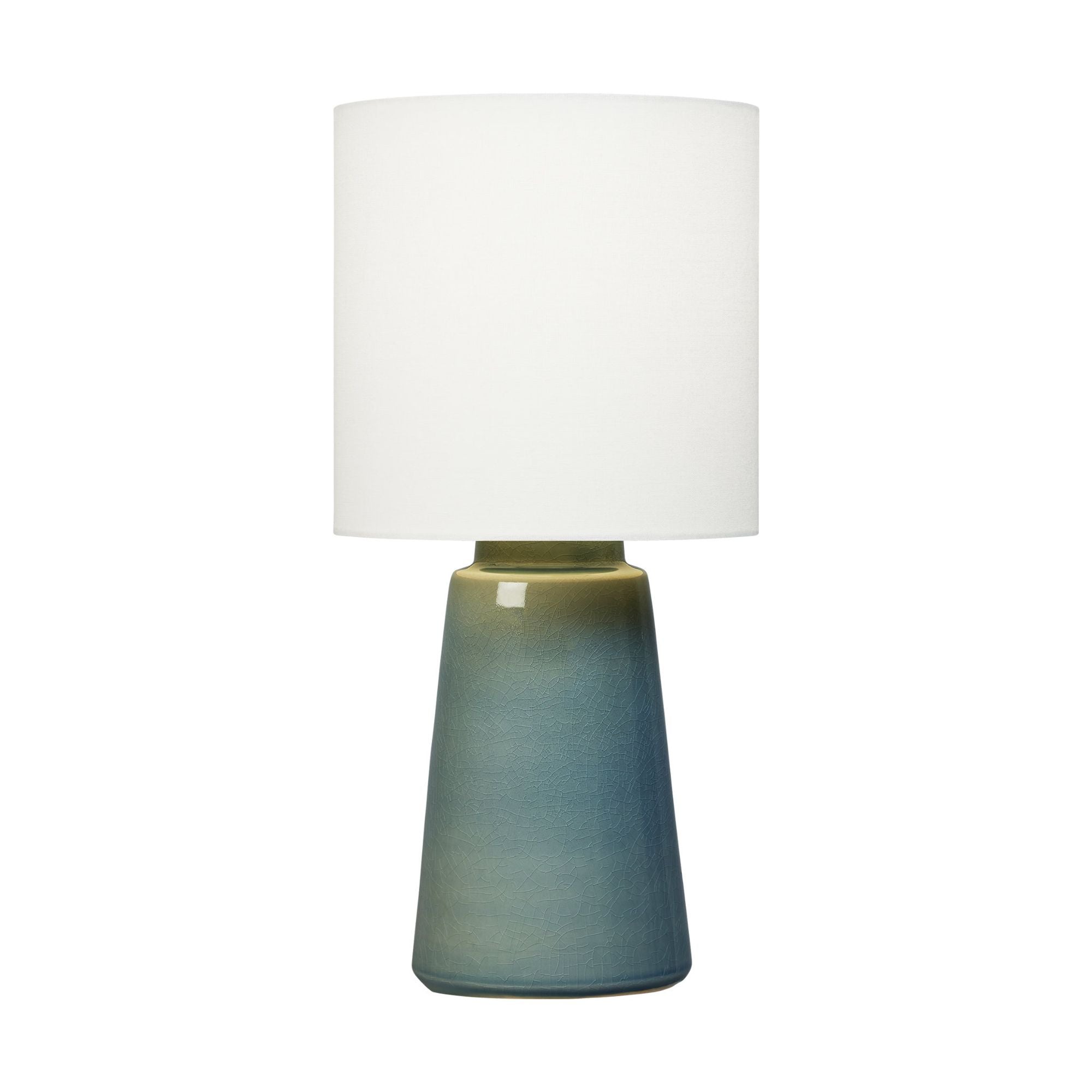 Barbara Barry Vessel Medium Table Lamp in Blue Anglia Crackle