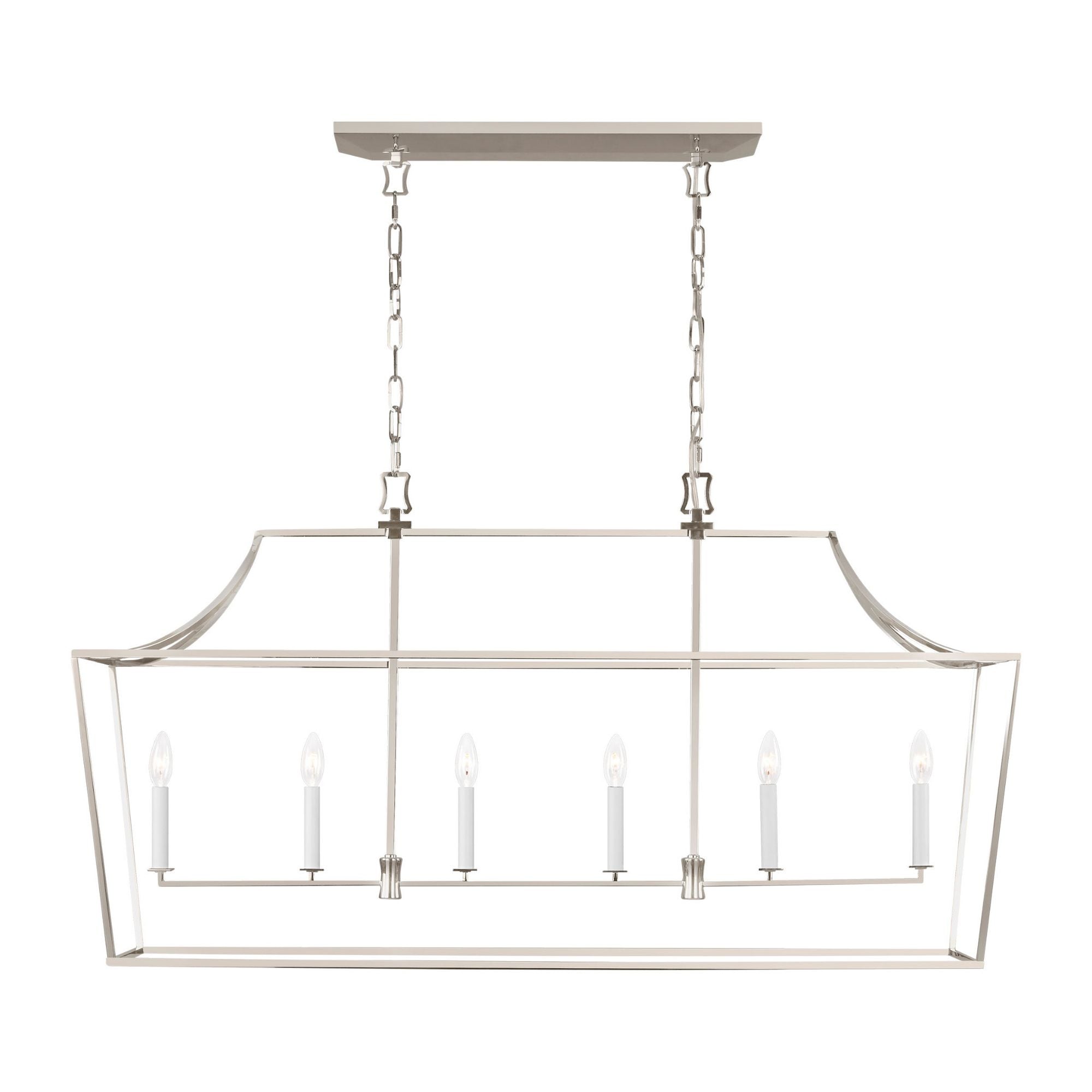 Chapman & Myers Southold Linear Lantern in Polished Nickel