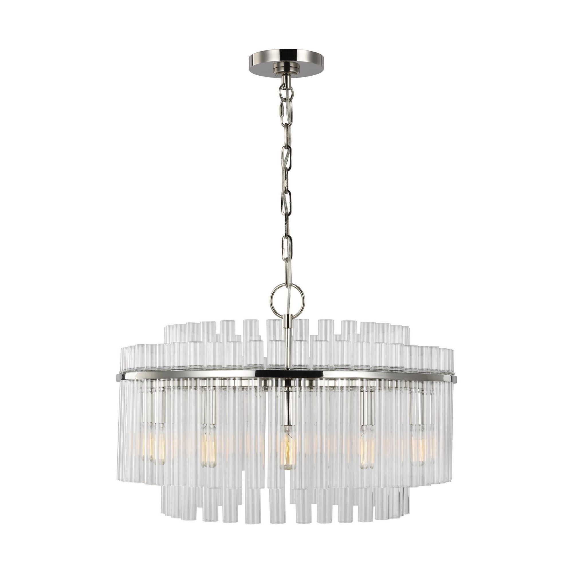 Chapman & Myers Beckett Medium Chandelier in Polished Nickel