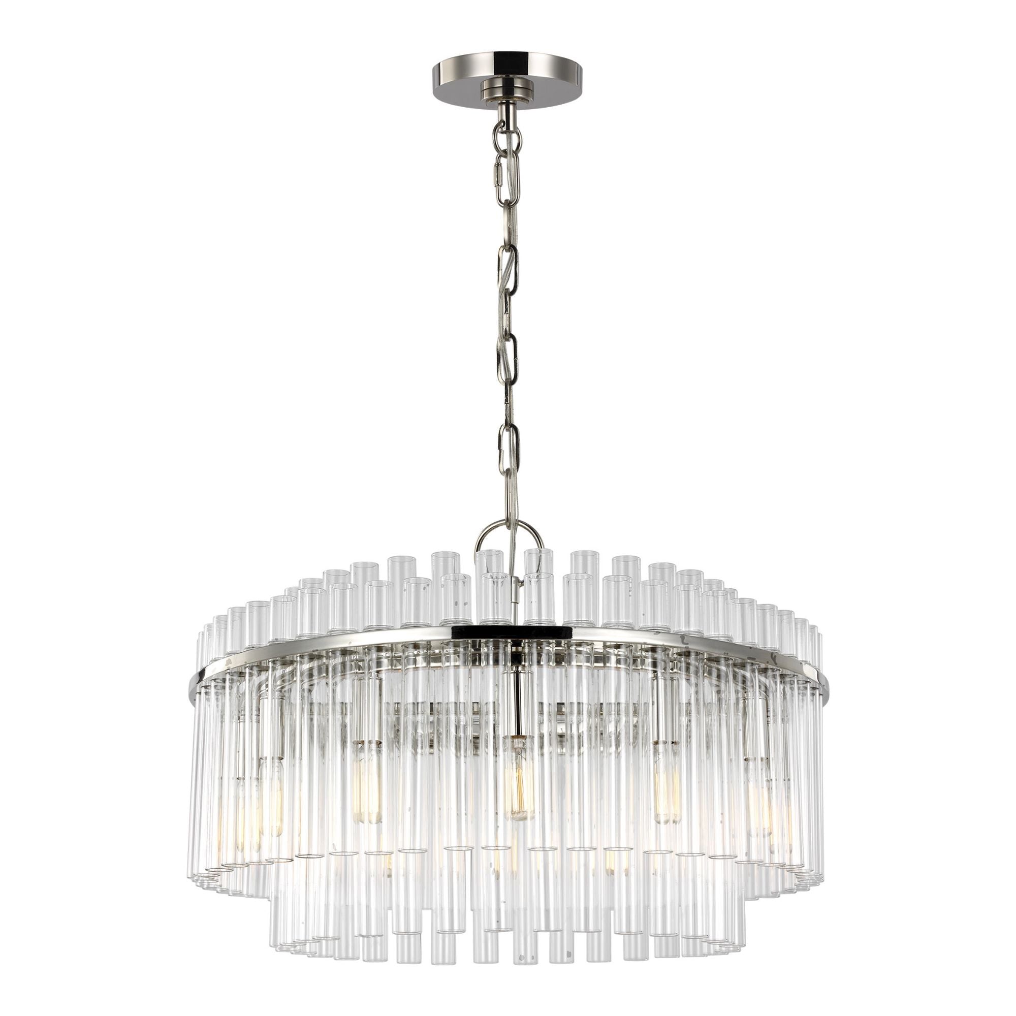 Chapman & Myers Beckett Medium Chandelier in Polished Nickel