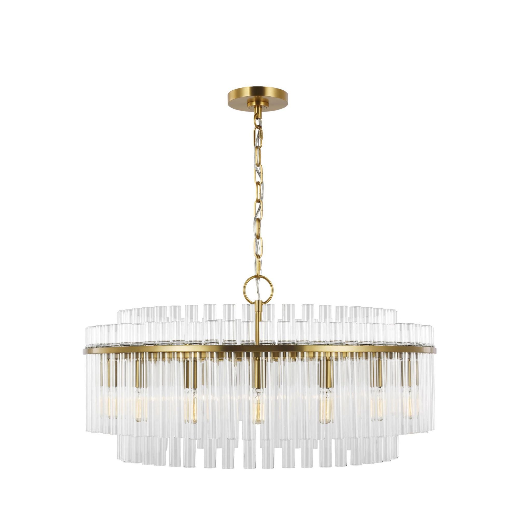 Chapman & Myers Beckett Large Chandelier in Burnished Brass