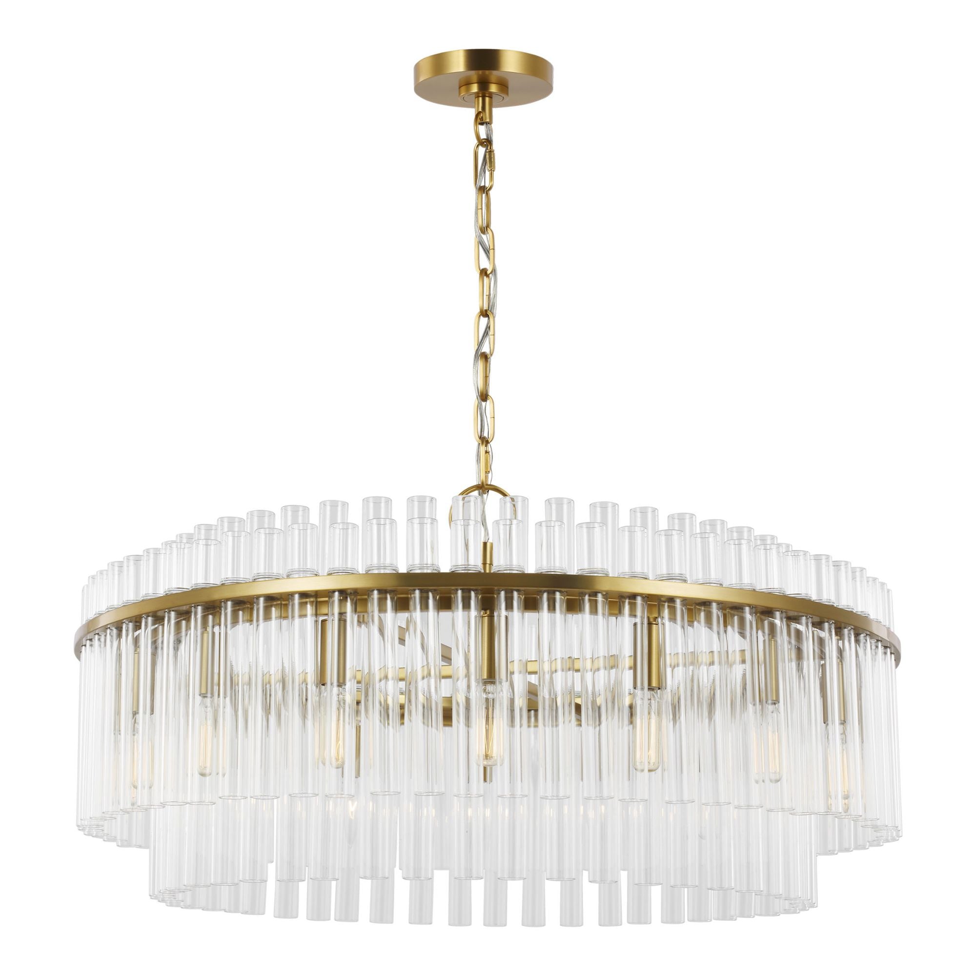 Chapman & Myers Beckett Large Chandelier in Burnished Brass