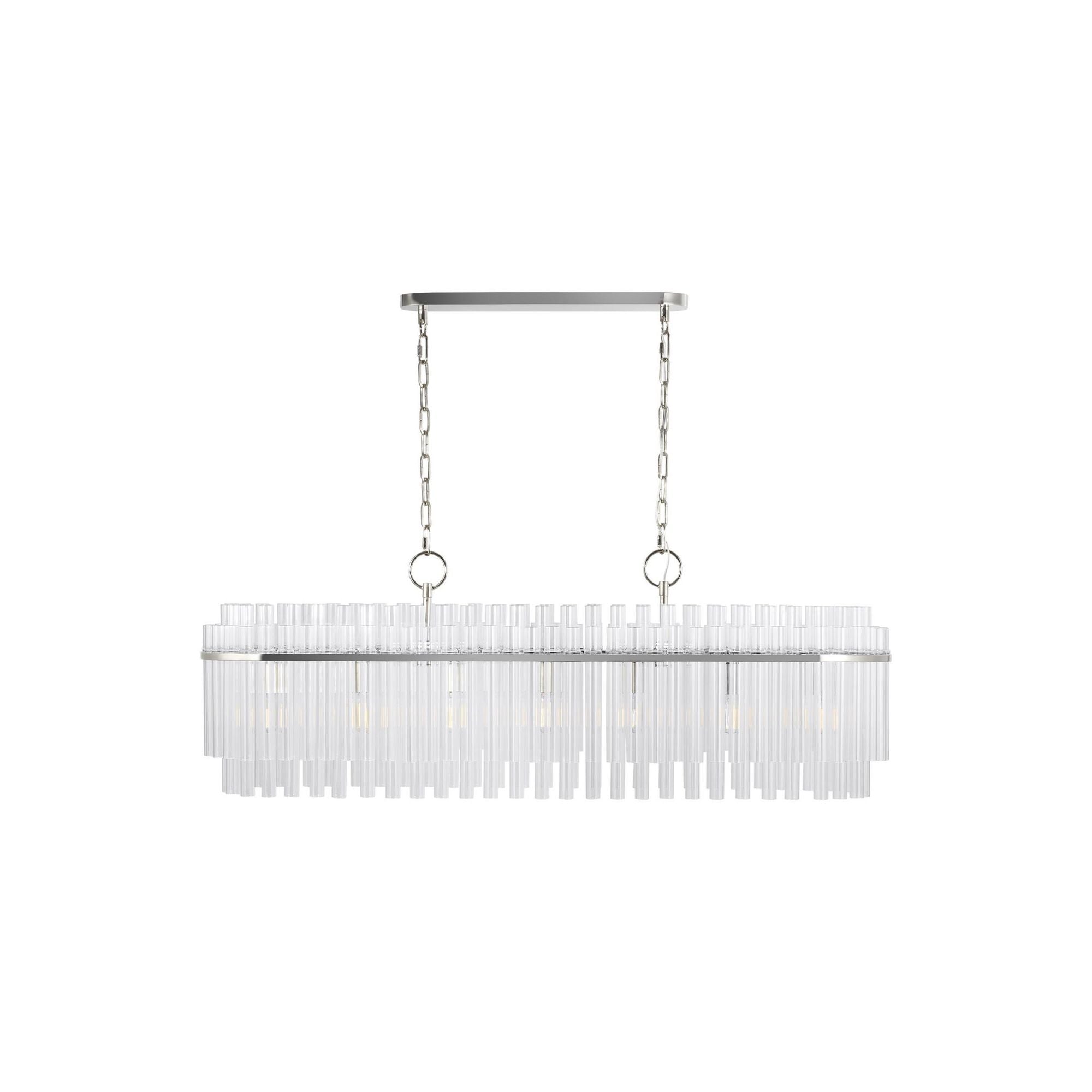 Chapman & Myers Beckett Linear Chandelier in Polished Nickel