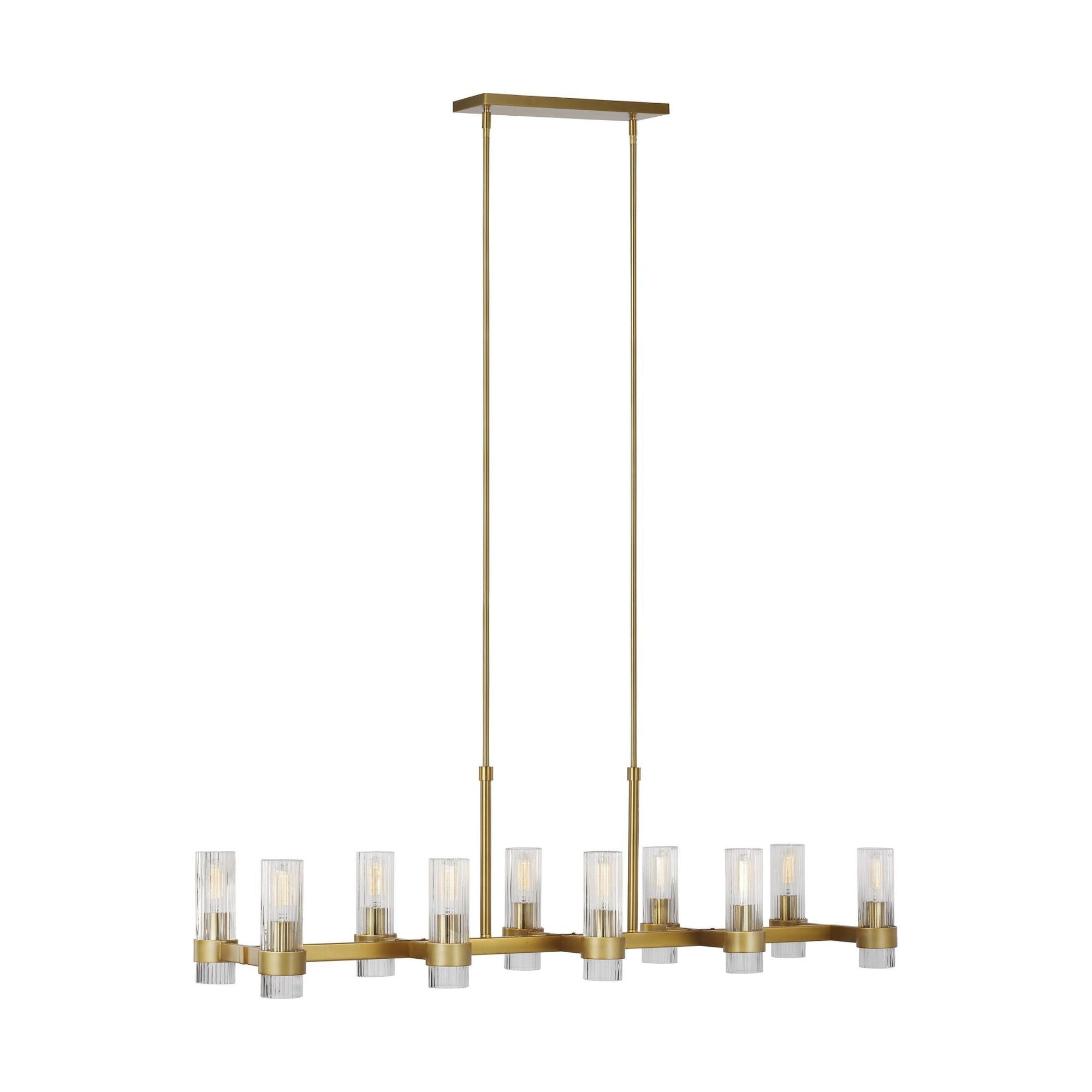 Chapman & Myers Geneva Linear Chandelier in Burnished Brass