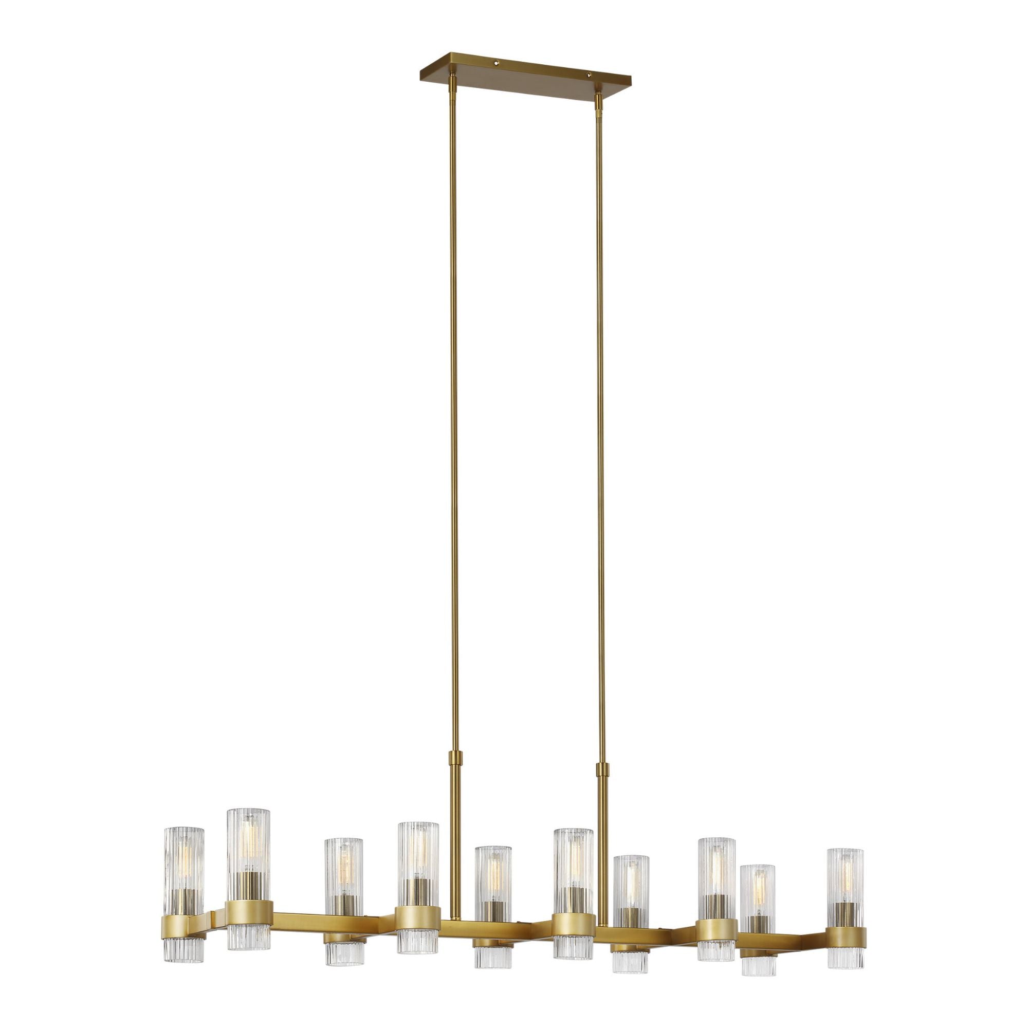 Chapman & Myers Geneva Linear Chandelier in Burnished Brass