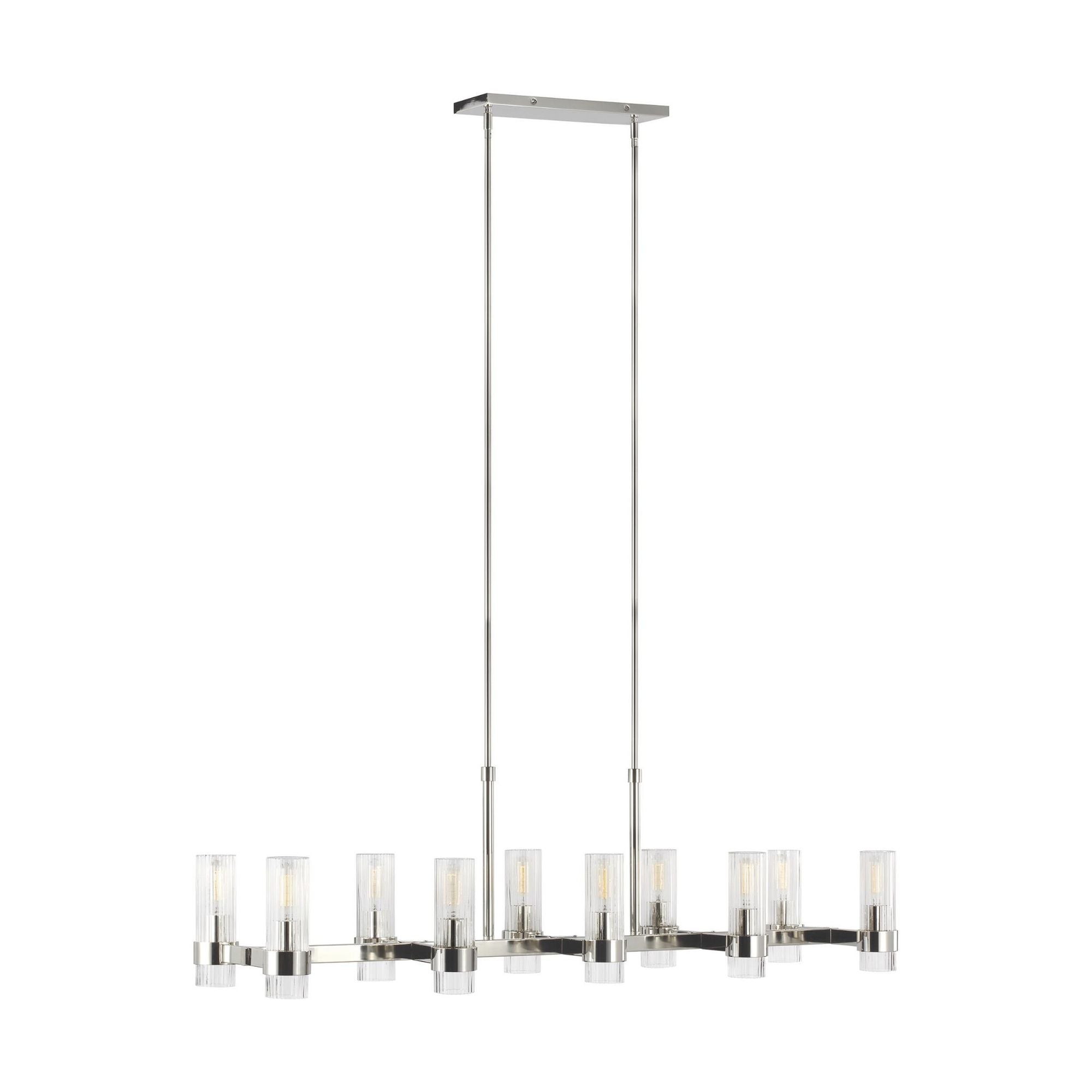 Chapman & Myers Geneva Linear Chandelier in Polished Nickel