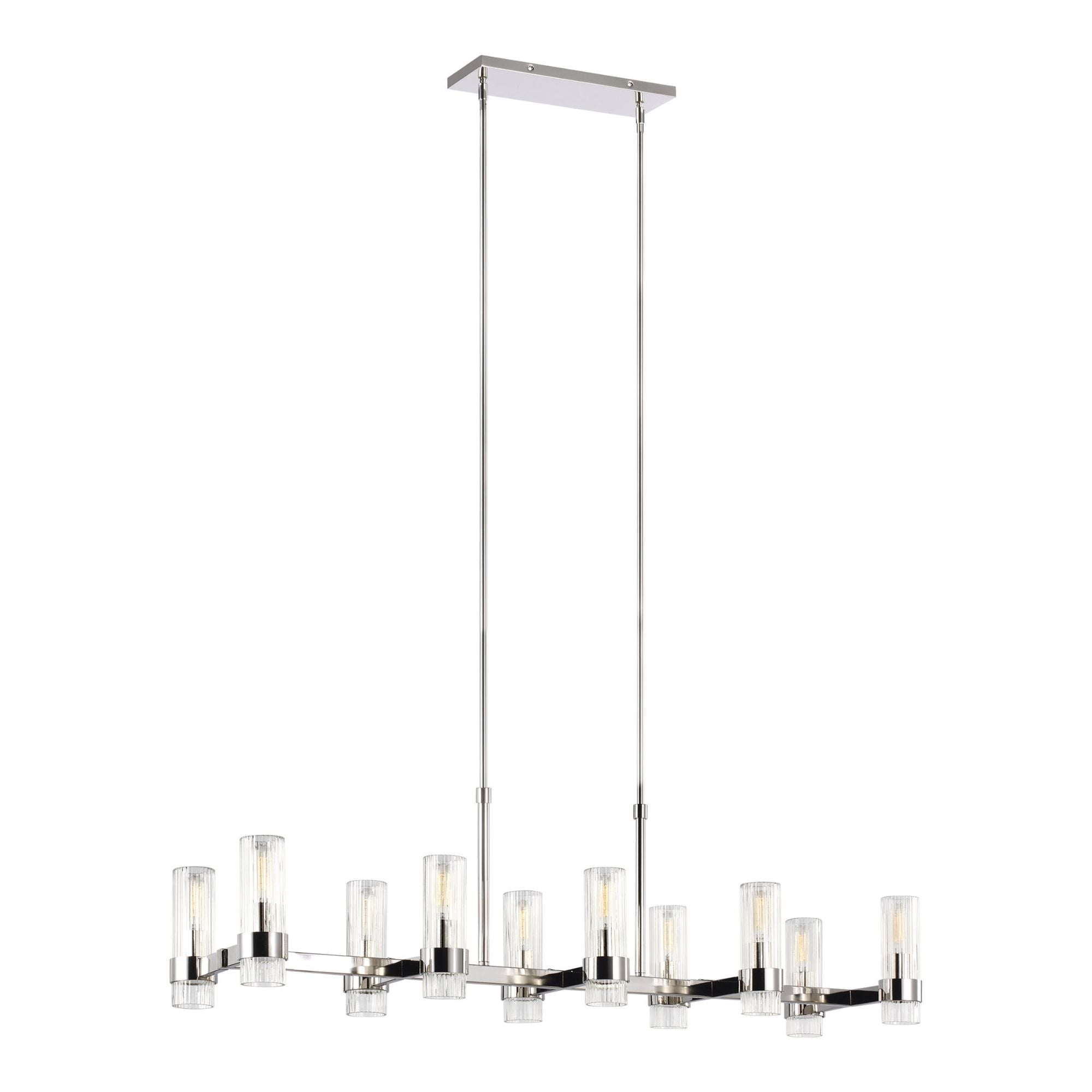 Chapman & Myers Geneva Linear Chandelier in Polished Nickel