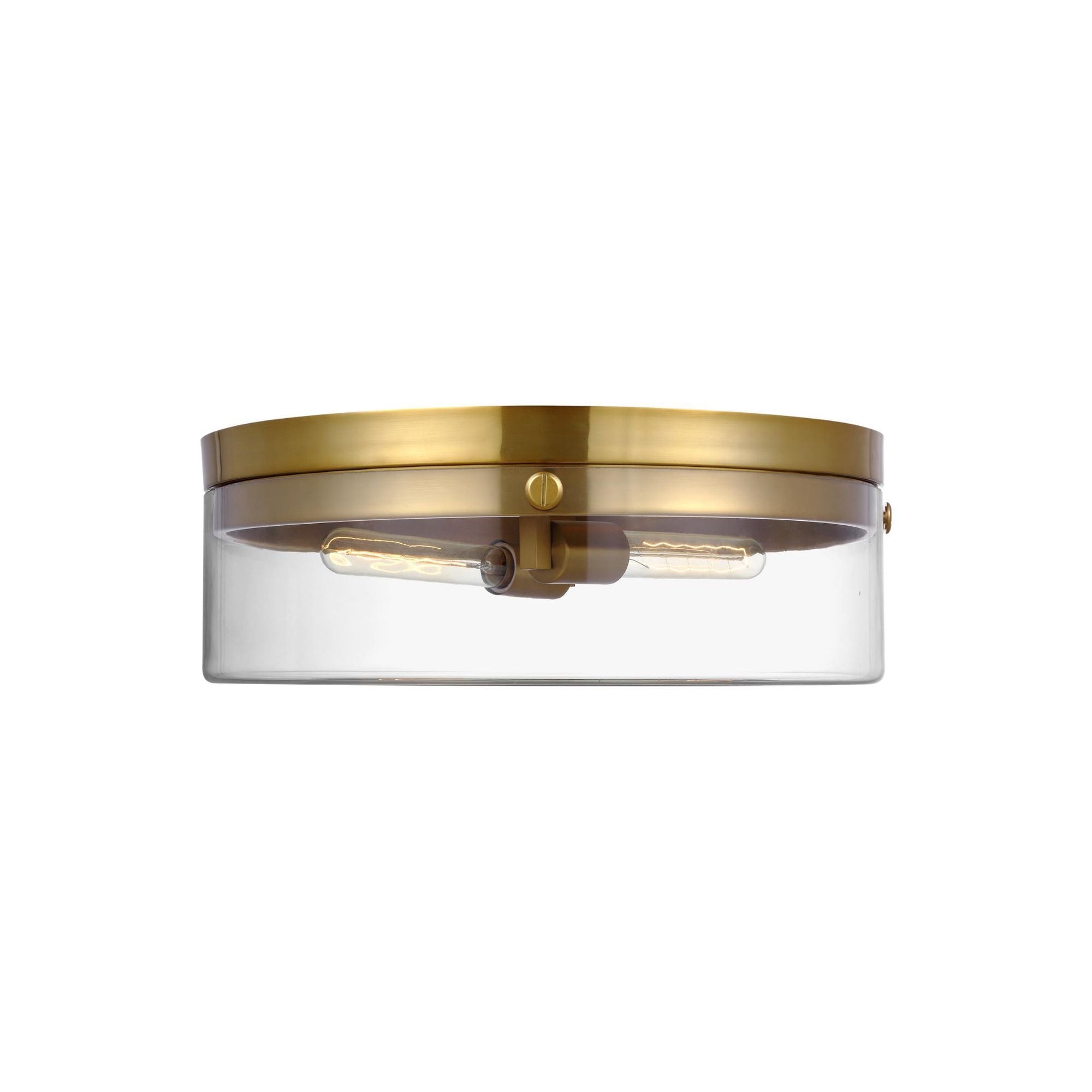 Chapman & Myers Garrett Large Flush Mount in Burnished Brass