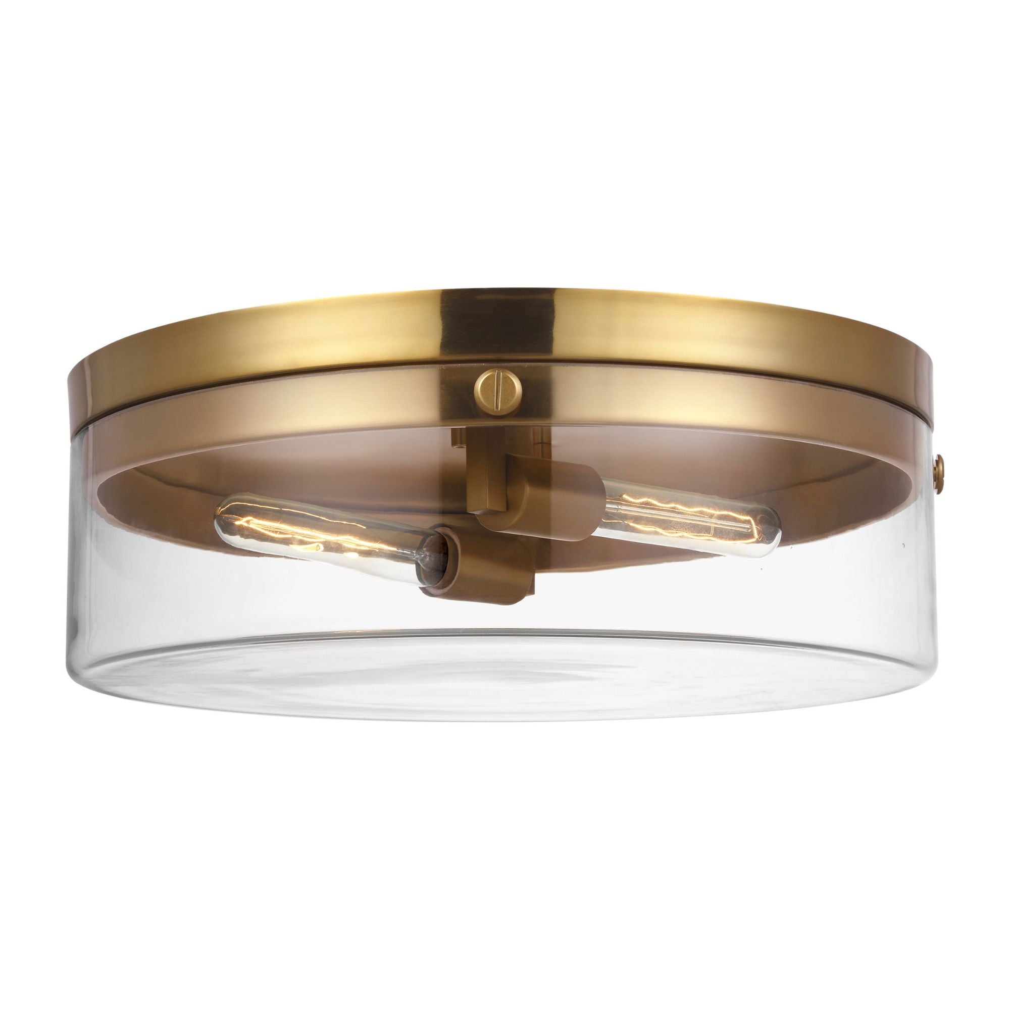 Chapman & Myers Garrett Large Flush Mount in Burnished Brass
